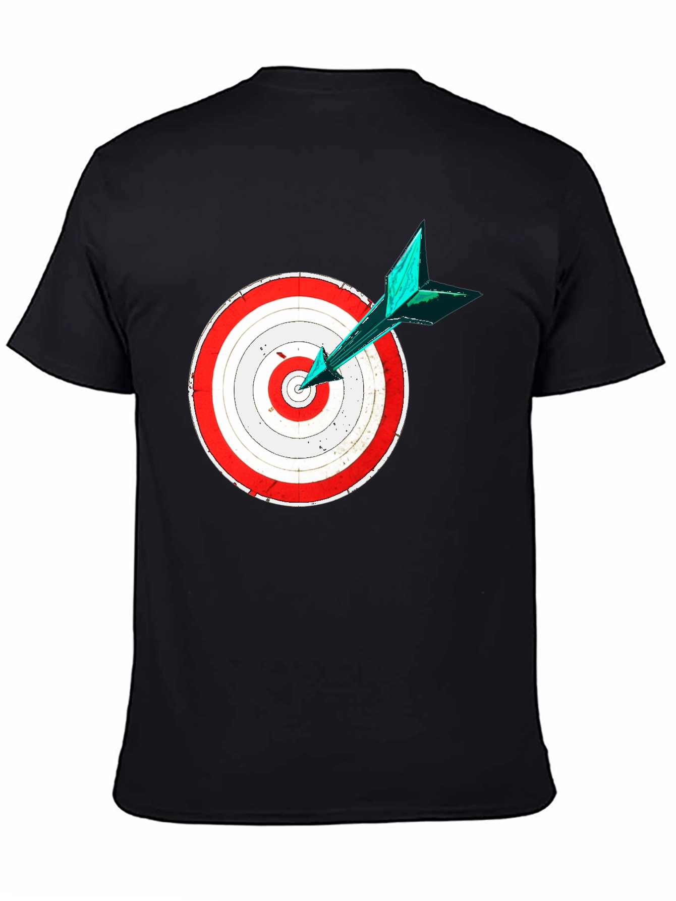 Black Target Practice Tee - Bullseye Arrow Design view 4