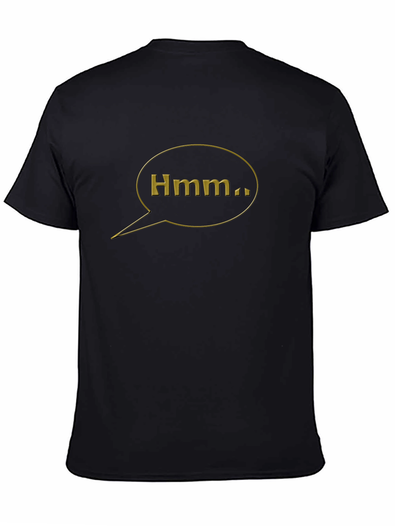Black Hmm Speech Bubble Graphic Tee - Black Cotton T-Shirt view 4