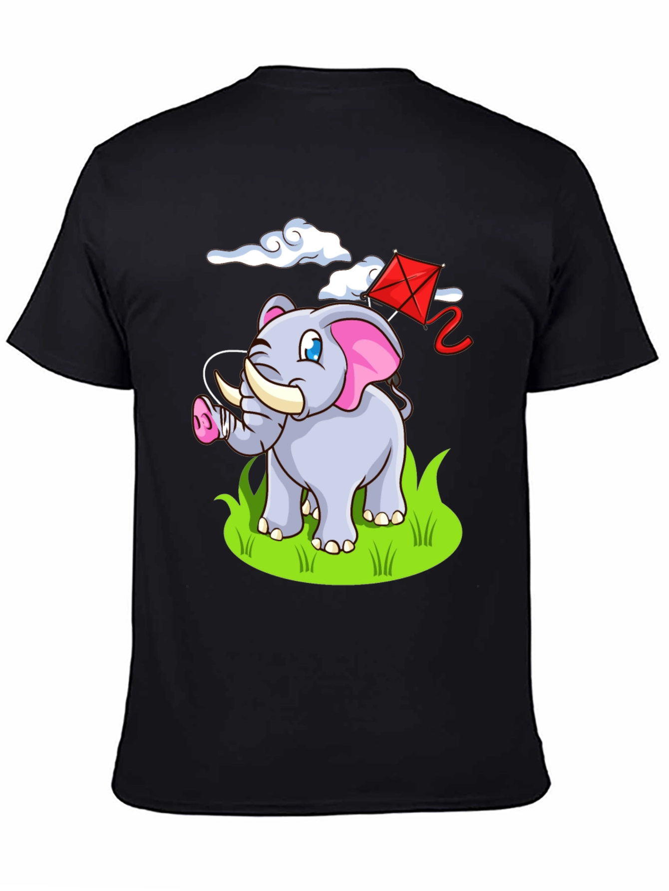 Black Elephant Kite Graphic Tee - Fun, Casual Style view 4