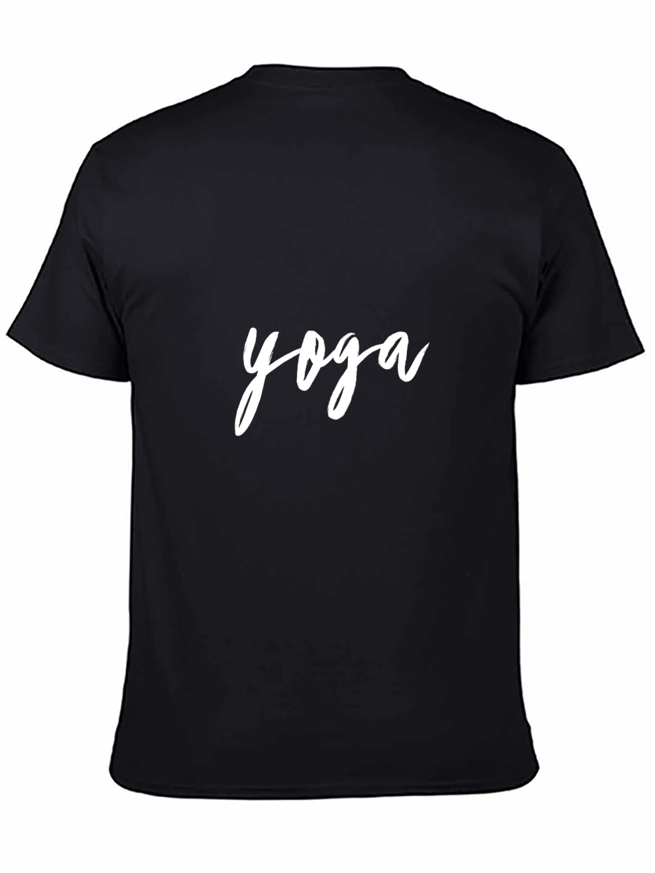 Black Yoga T-Shirt - Black Cotton Blend - Casual & Comfortable view 4
