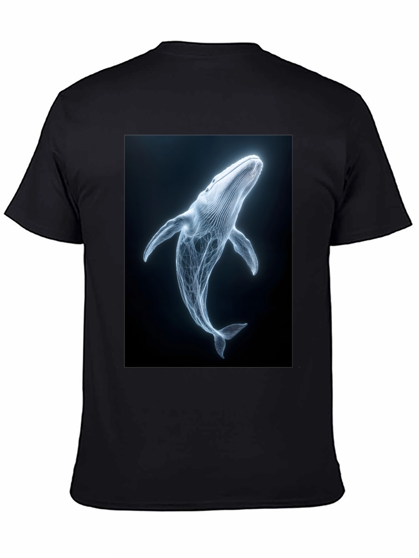 Black Whale Graphic Print Black T-Shirt view 4