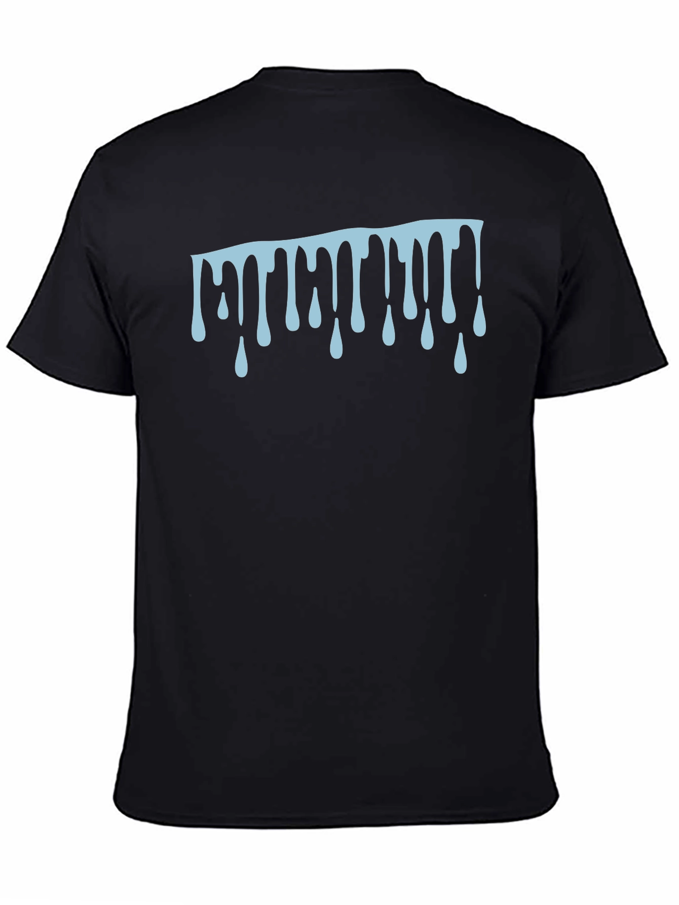 Black Dripping Style T-Shirt - Modern Casual Tee view 4