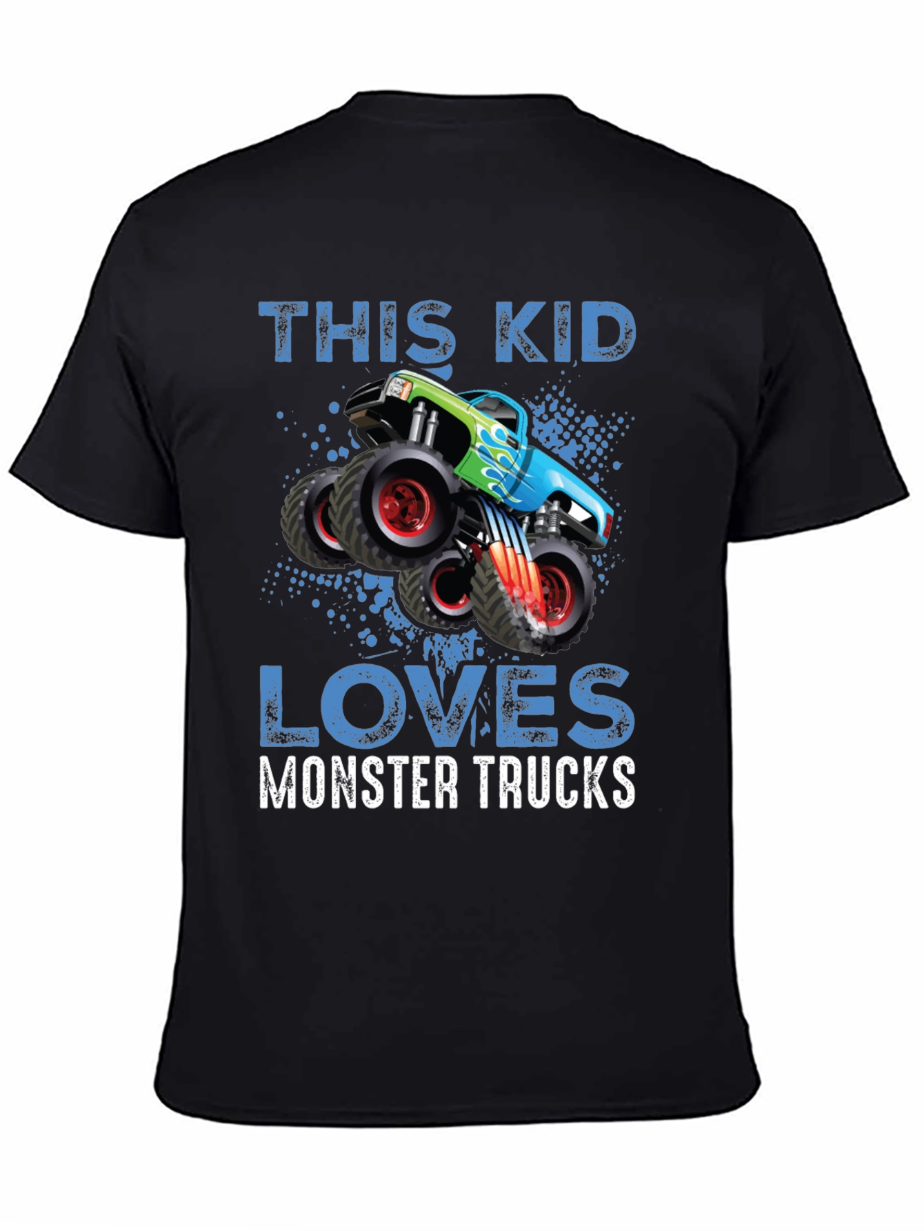 Black Monster Truck Lover T-Shirt - Kids view 4