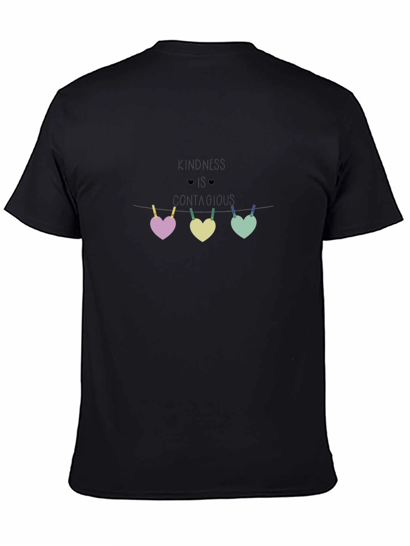 Black Kindness Contagious Heart T-Shirt - Stylish & Comfortable view 4