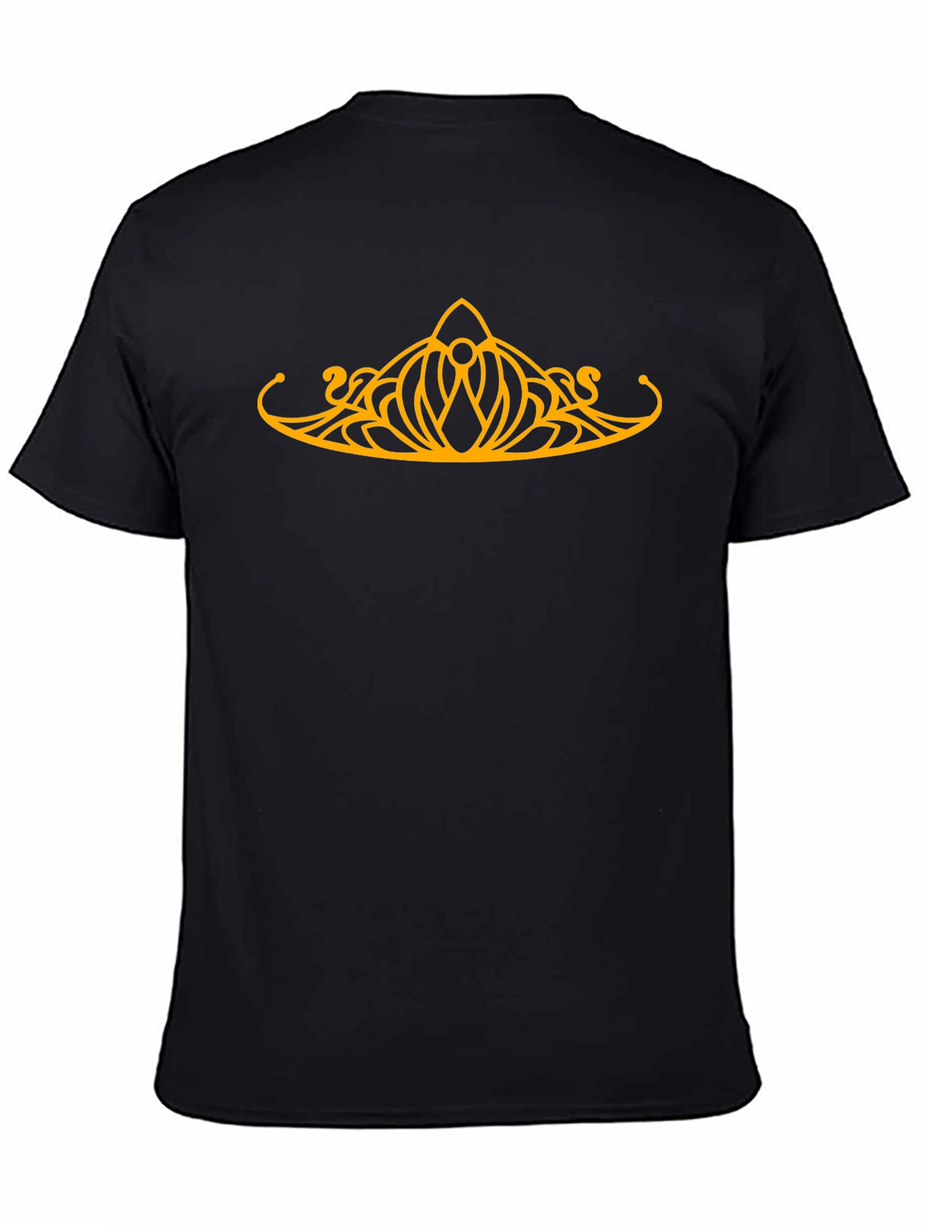 Black Elven Crown Graphic Tee - Black Cotton T-Shirt view 4