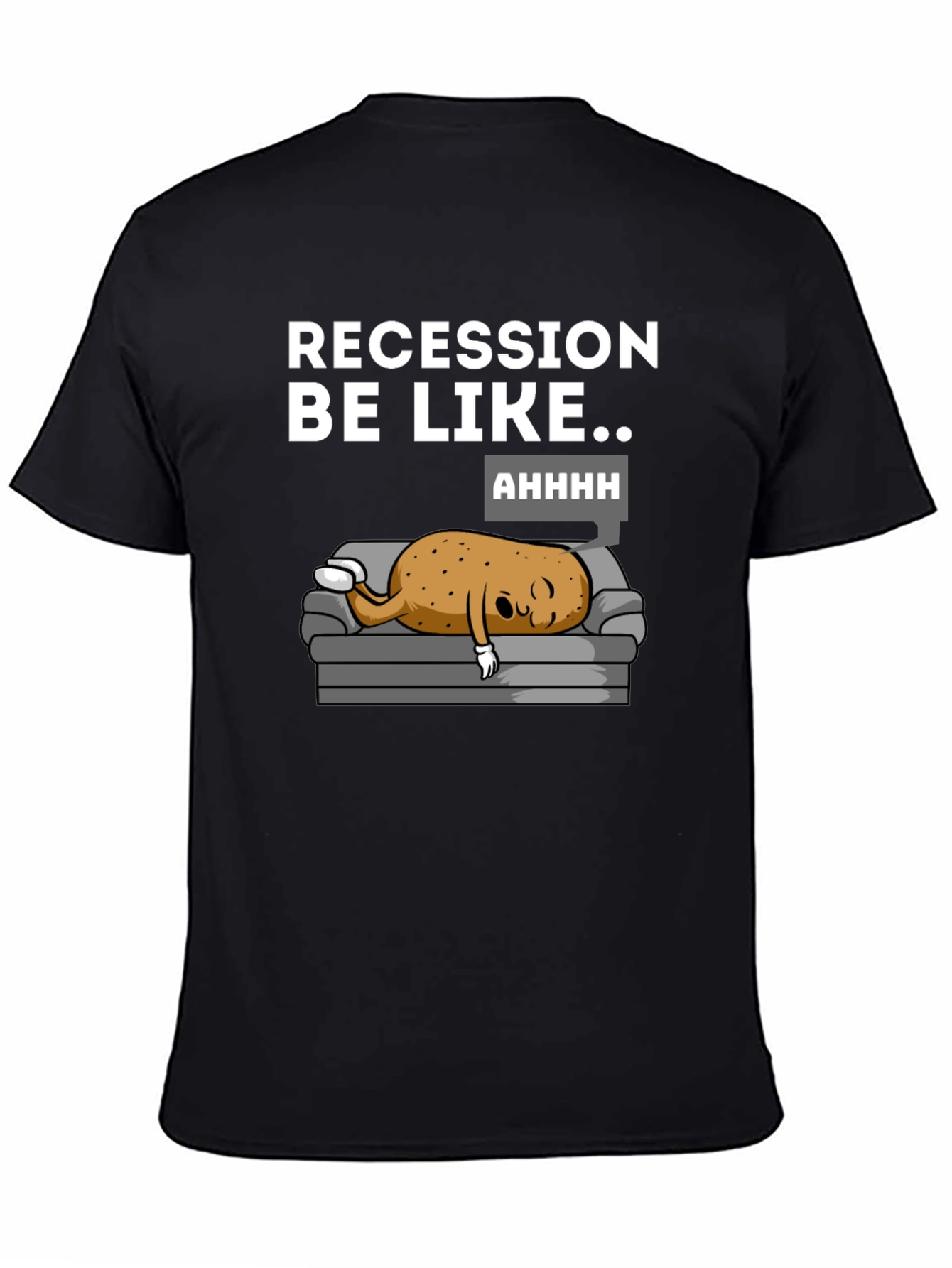 Black Recession Potato T-Shirt - Funny Novelty Tee view 4