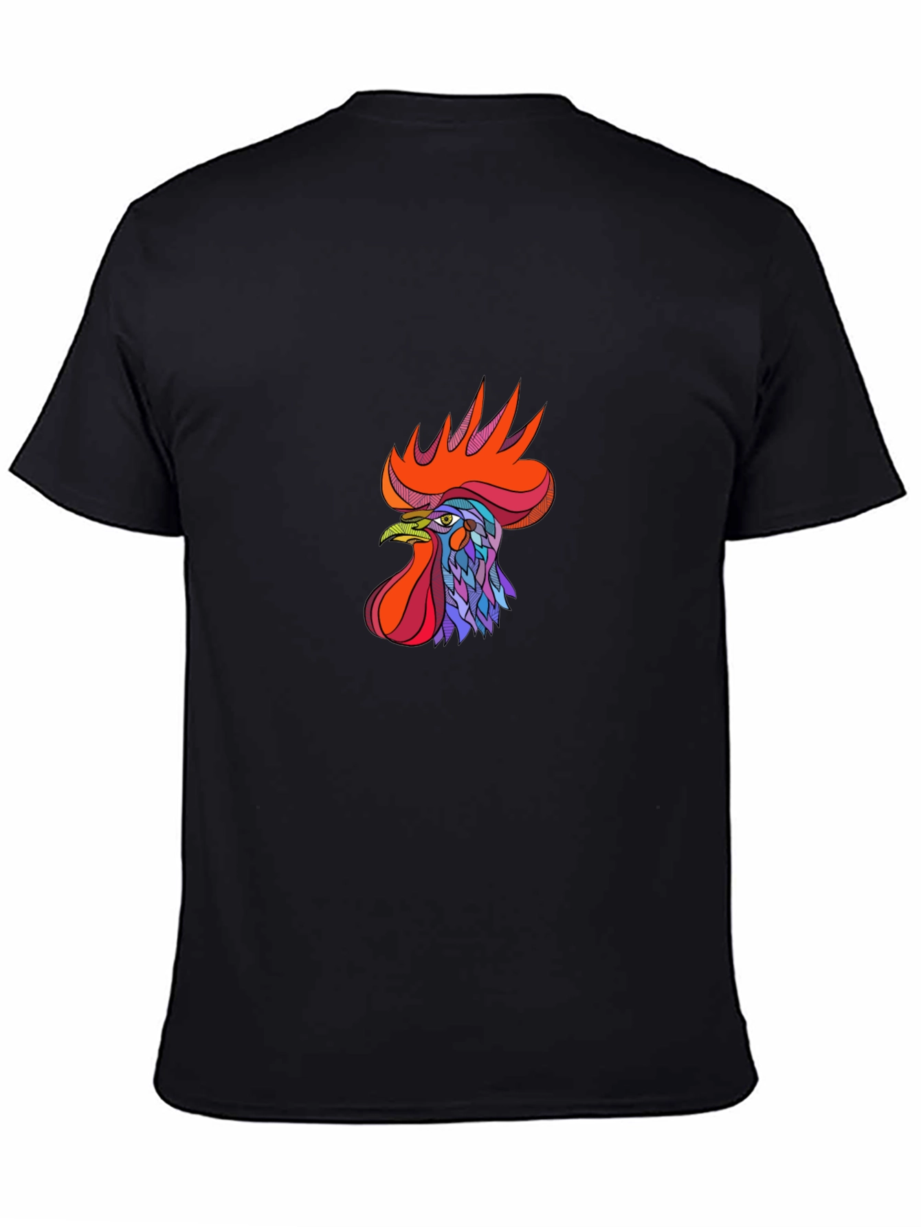 Black Rooster Graphic Tee - Bold & Stylish Black T-Shirt view 4