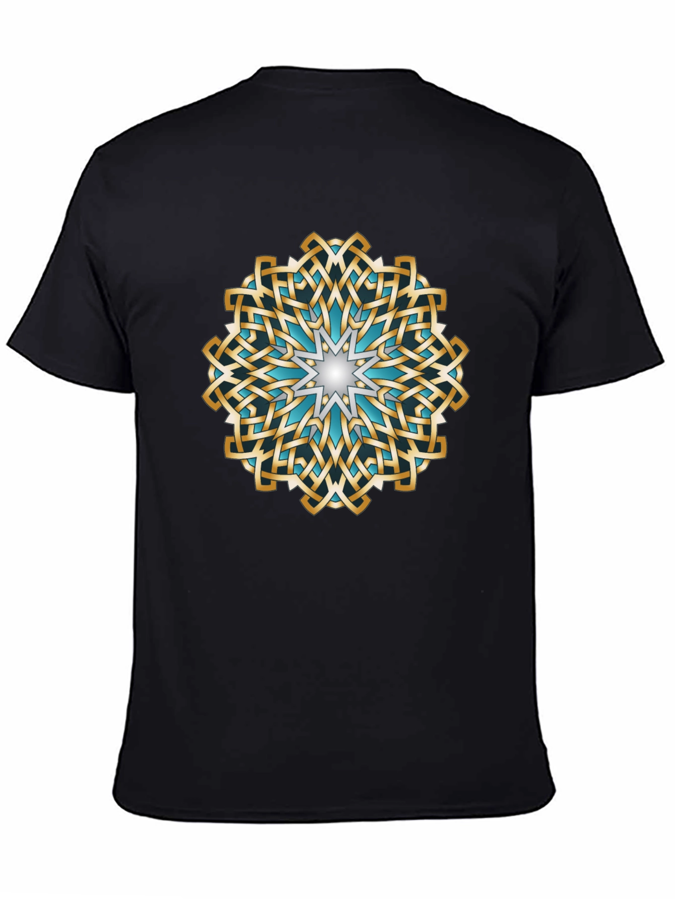 Black Intricate Knotwork Mandala Graphic T-Shirt view 4