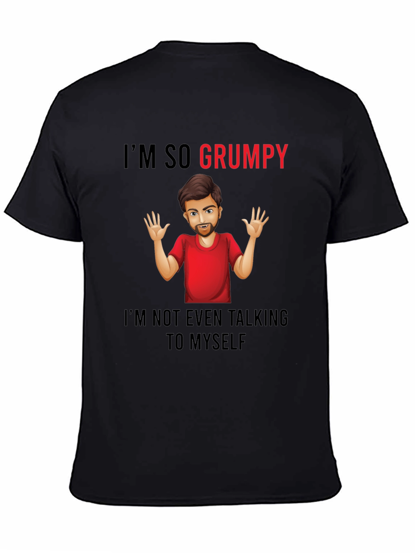 Black I'm So Grumpy Graphic Tee - Black view 4