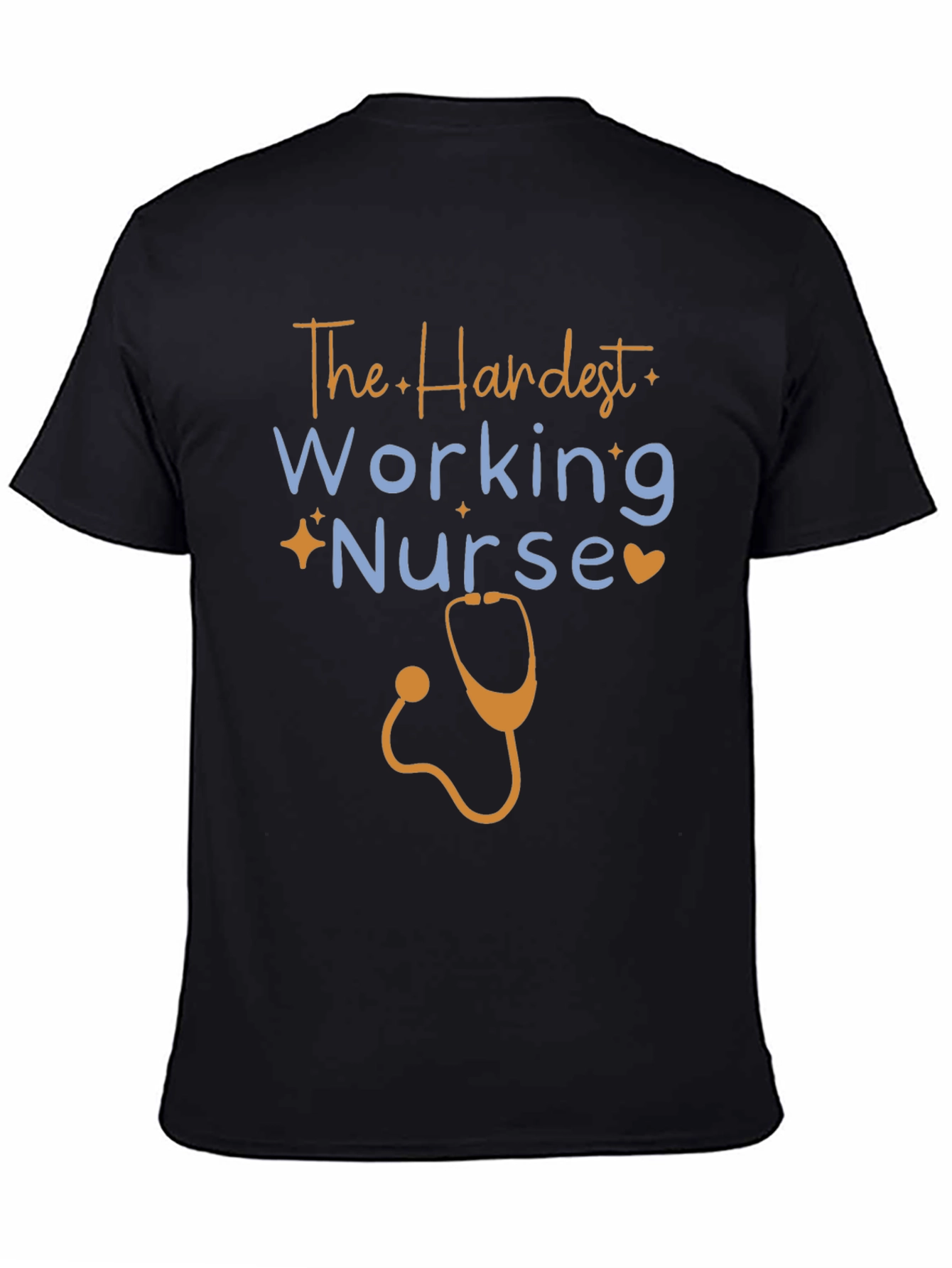Black Hardest Working Nurse Graphic Tee view 4