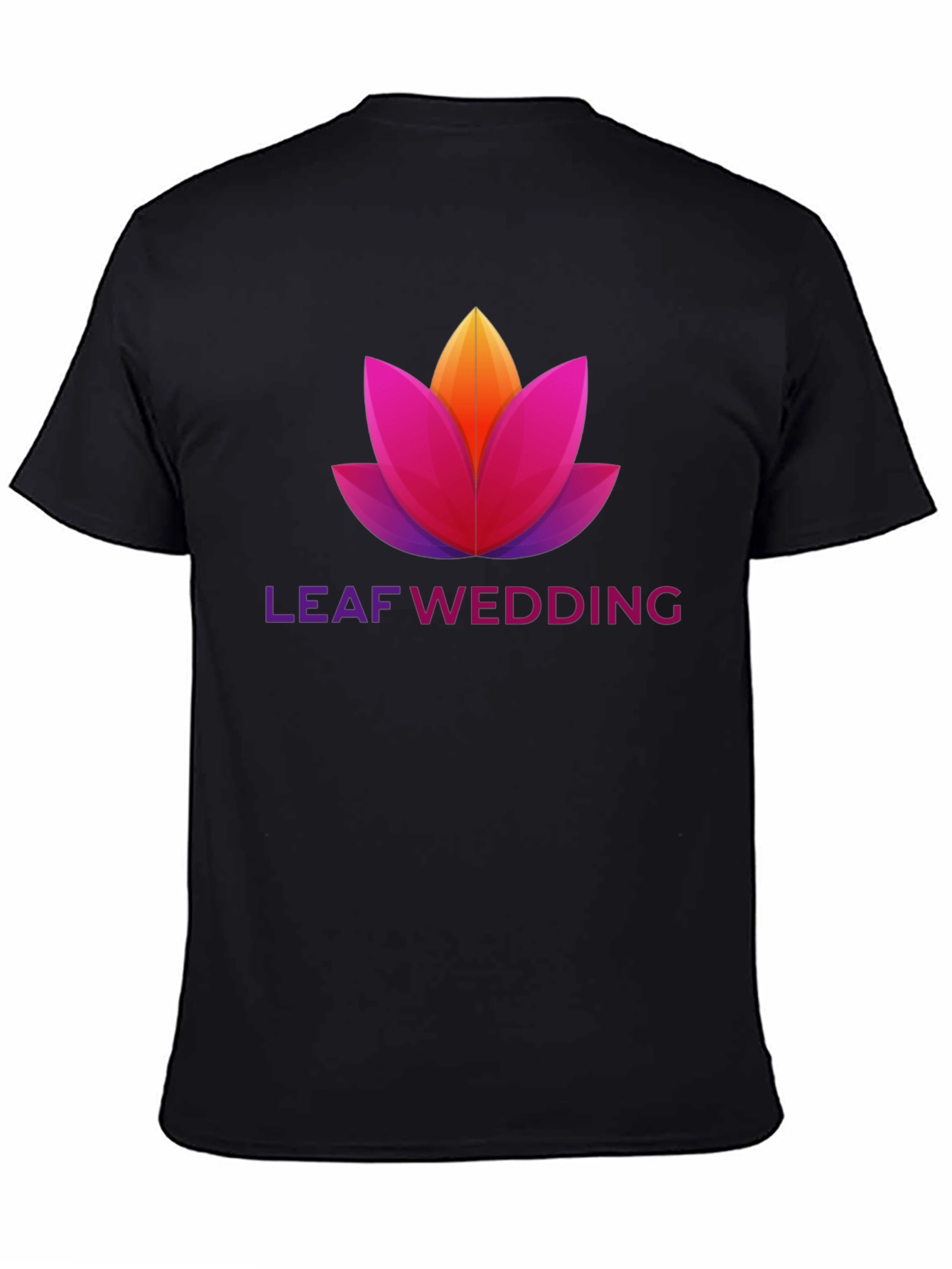 Black Leaf Wedding Graphic T-Shirt view 4