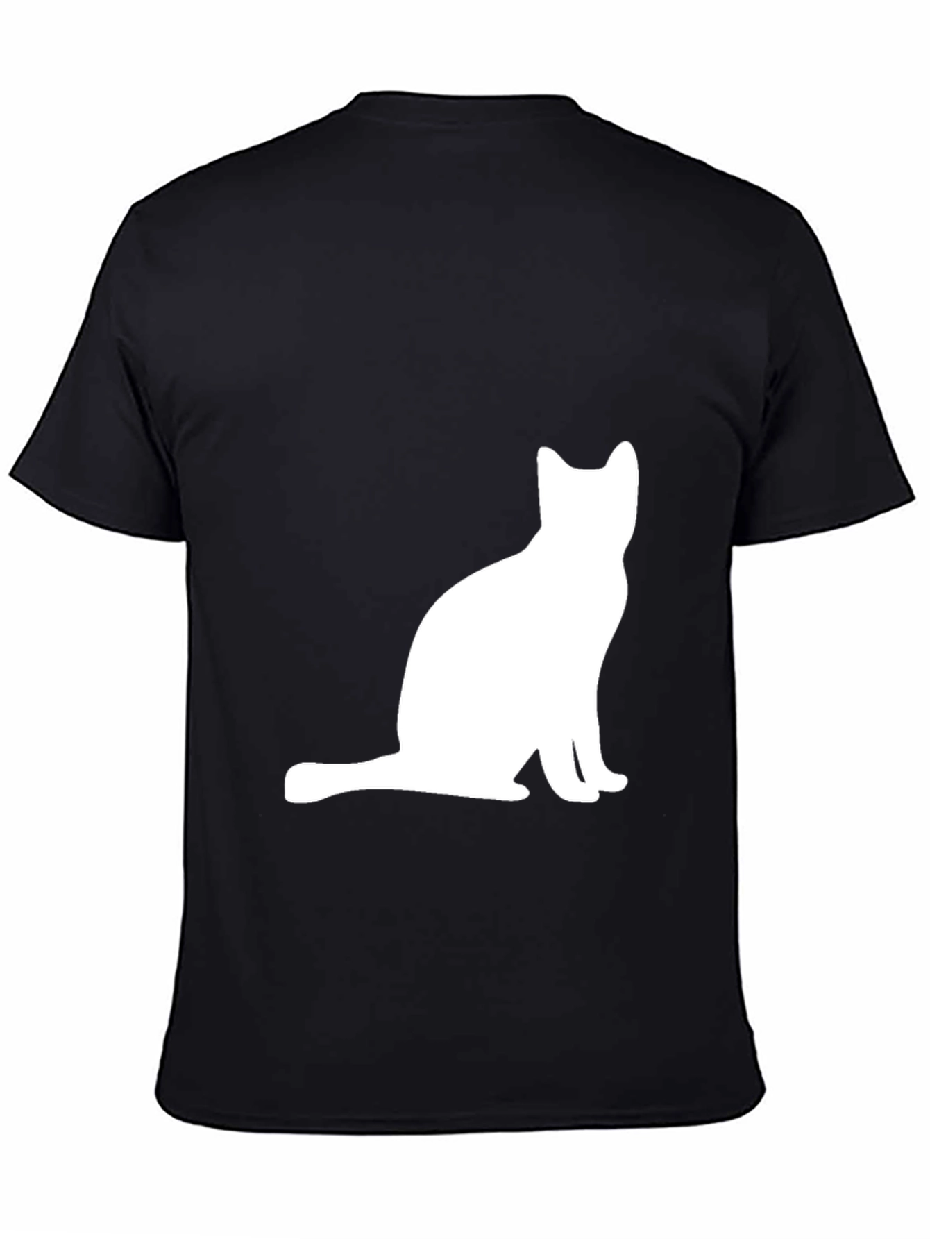 Black Cat Silhouette Graphic Tee - Black view 4