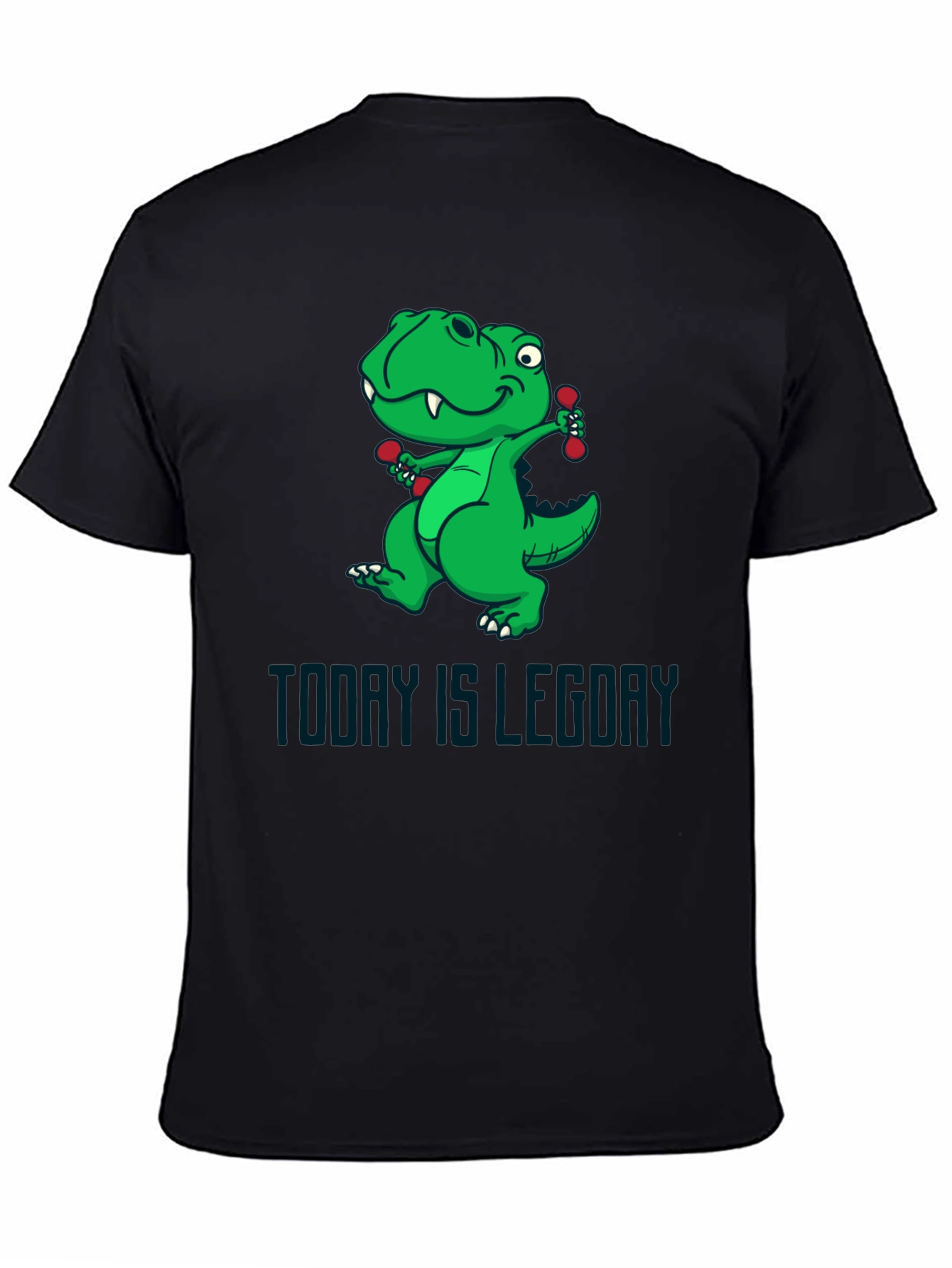 Black Dino Leg Day T-Shirt - Funny Workout Tee view 4