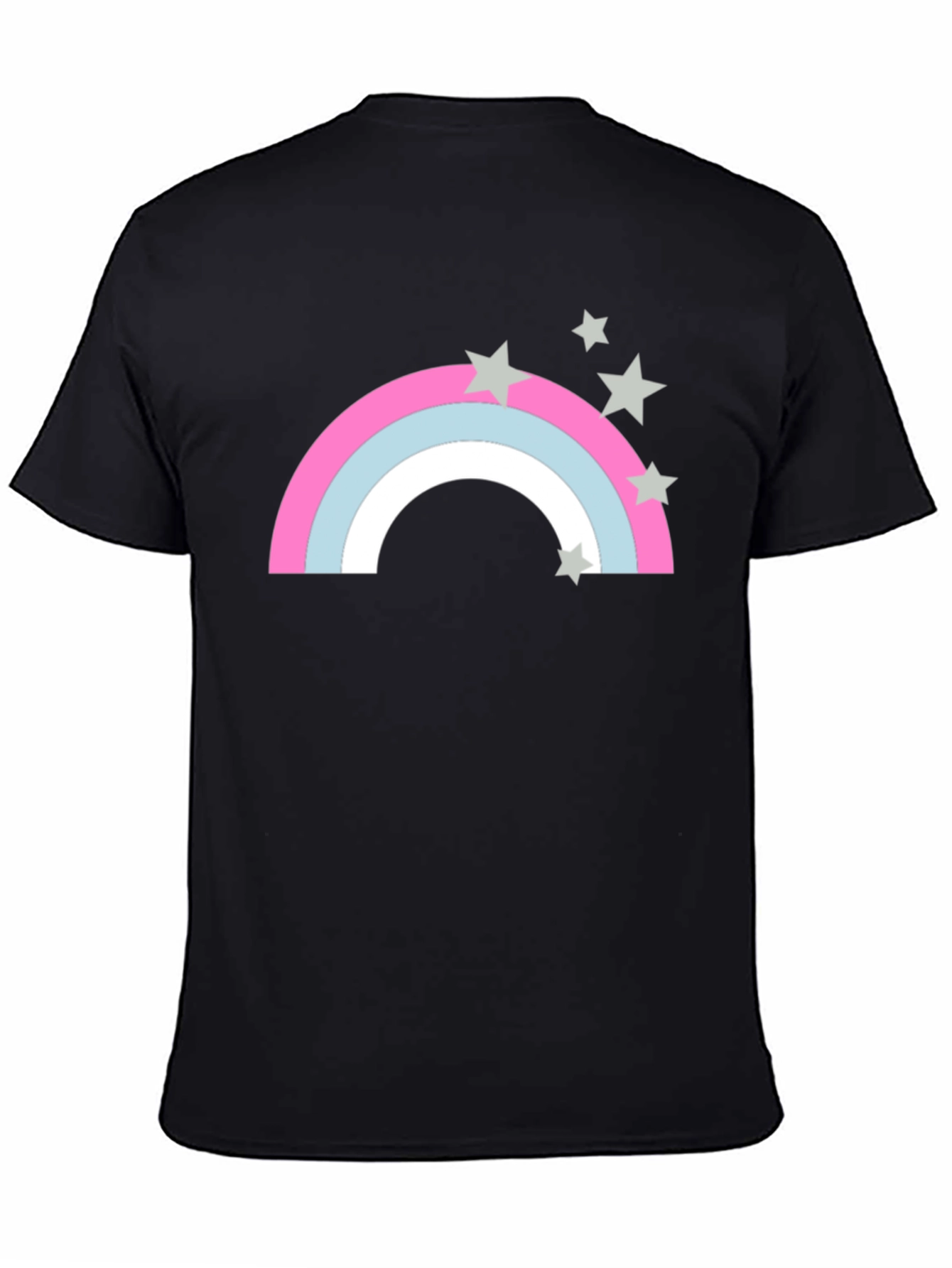 Black Rainbow & Star Graphic Black T-Shirt view 4