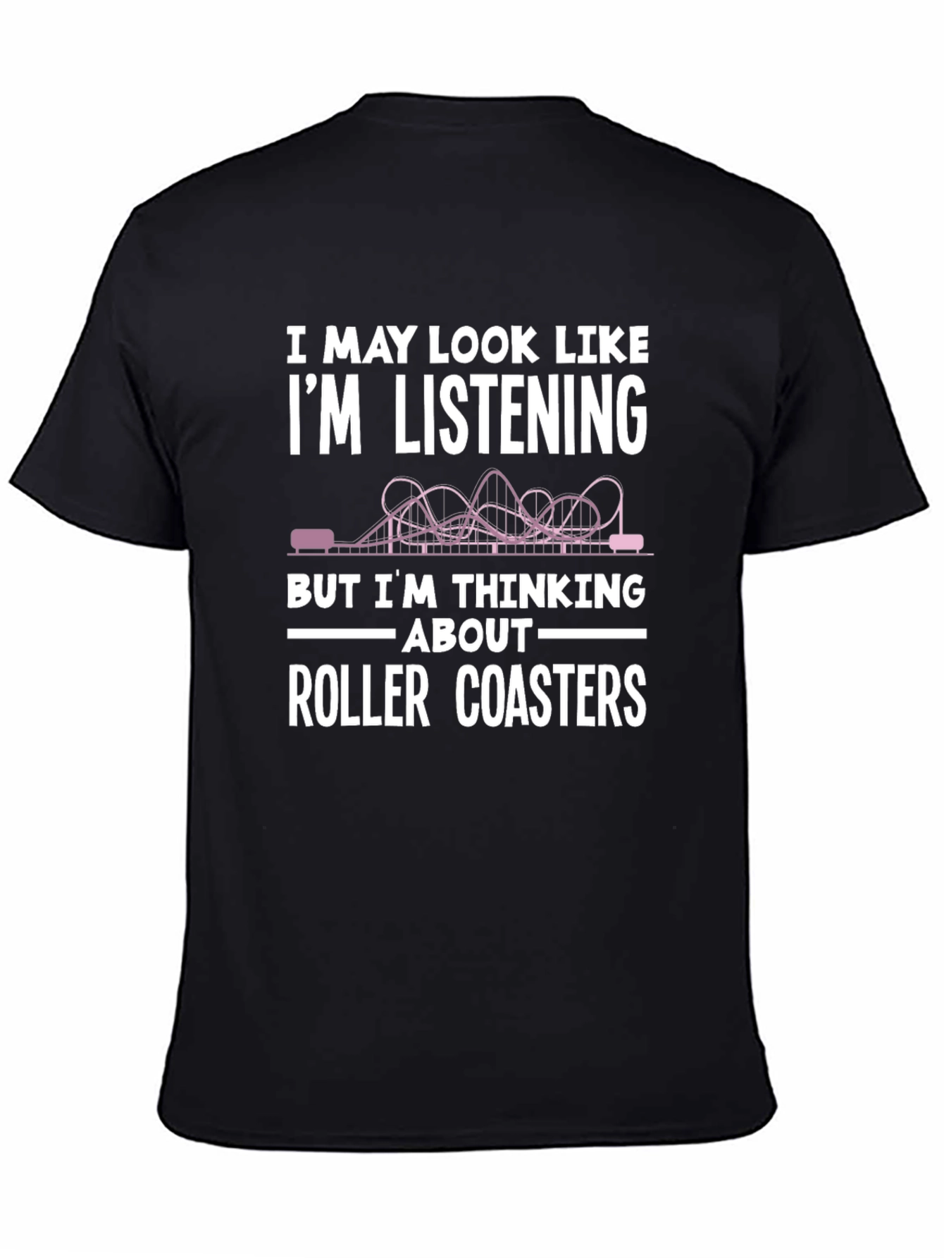 Black Roller Coaster Lover T-Shirt - Funny Gift for Enthusiasts view 4