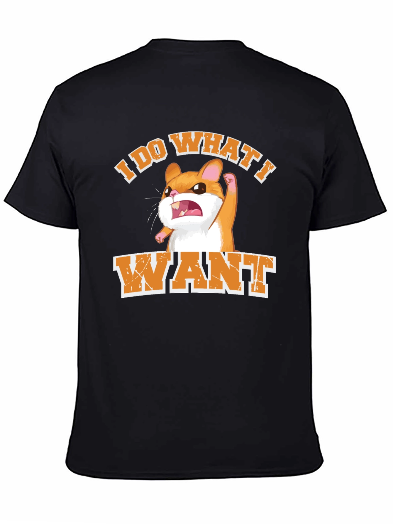 Black I Do What I Want Hamster Graphic T-Shirt view 4