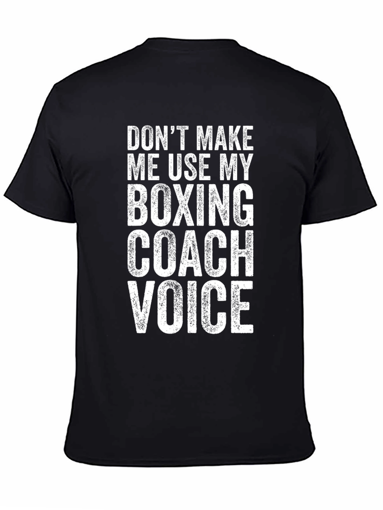 Black Boxing Coach Voice Funny T-Shirt view 4