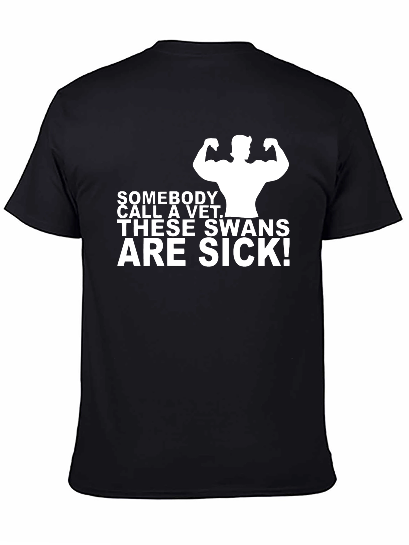 Black "Sick Swans" Graphic T-Shirt view 4