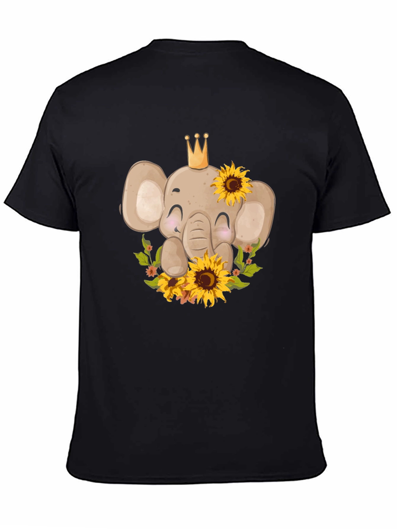 Black Elephant Sunflower Graphic Tee view 4