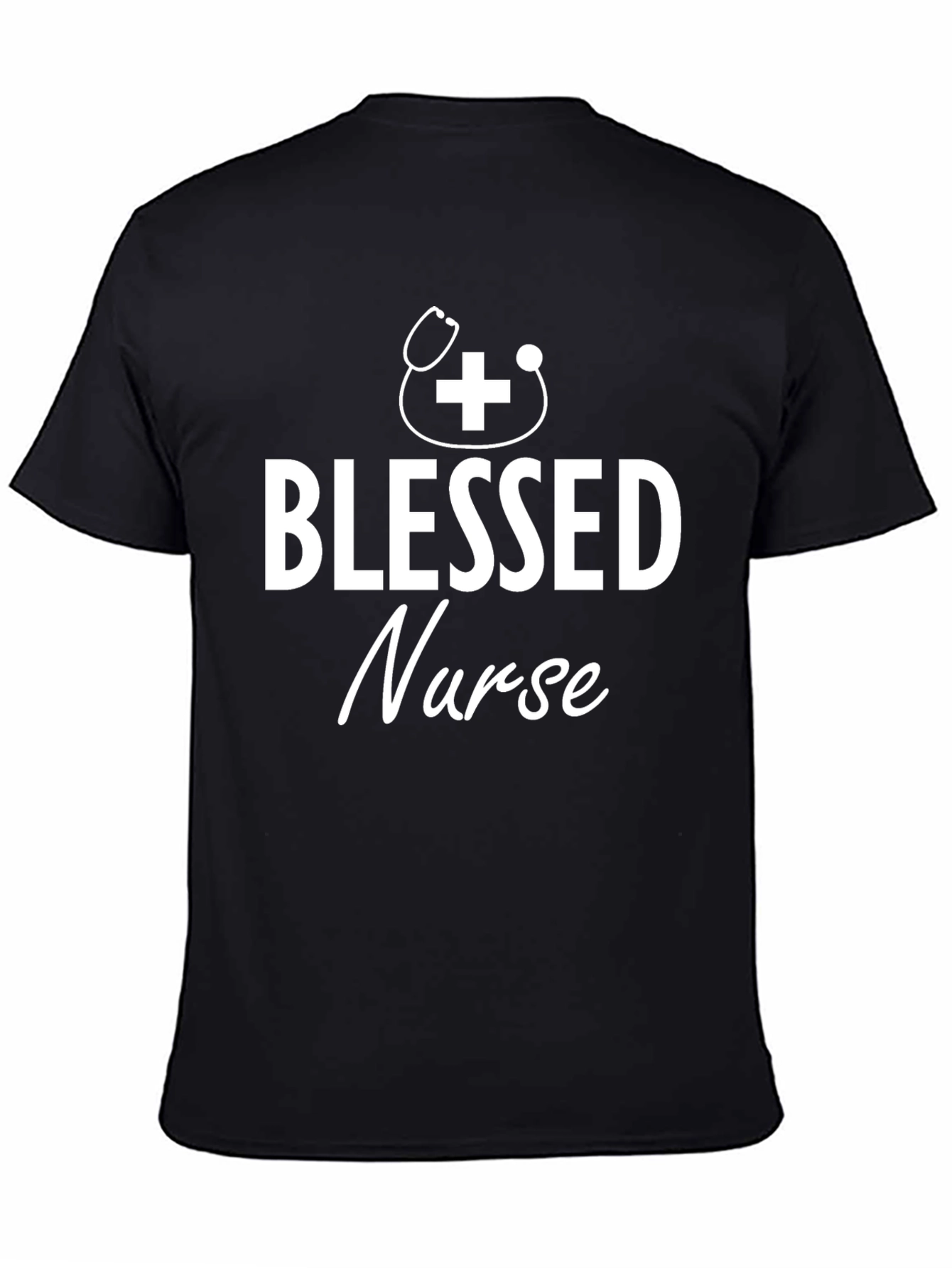 Black Blessed Nurse T-Shirt - Black - Medical Professional view 4