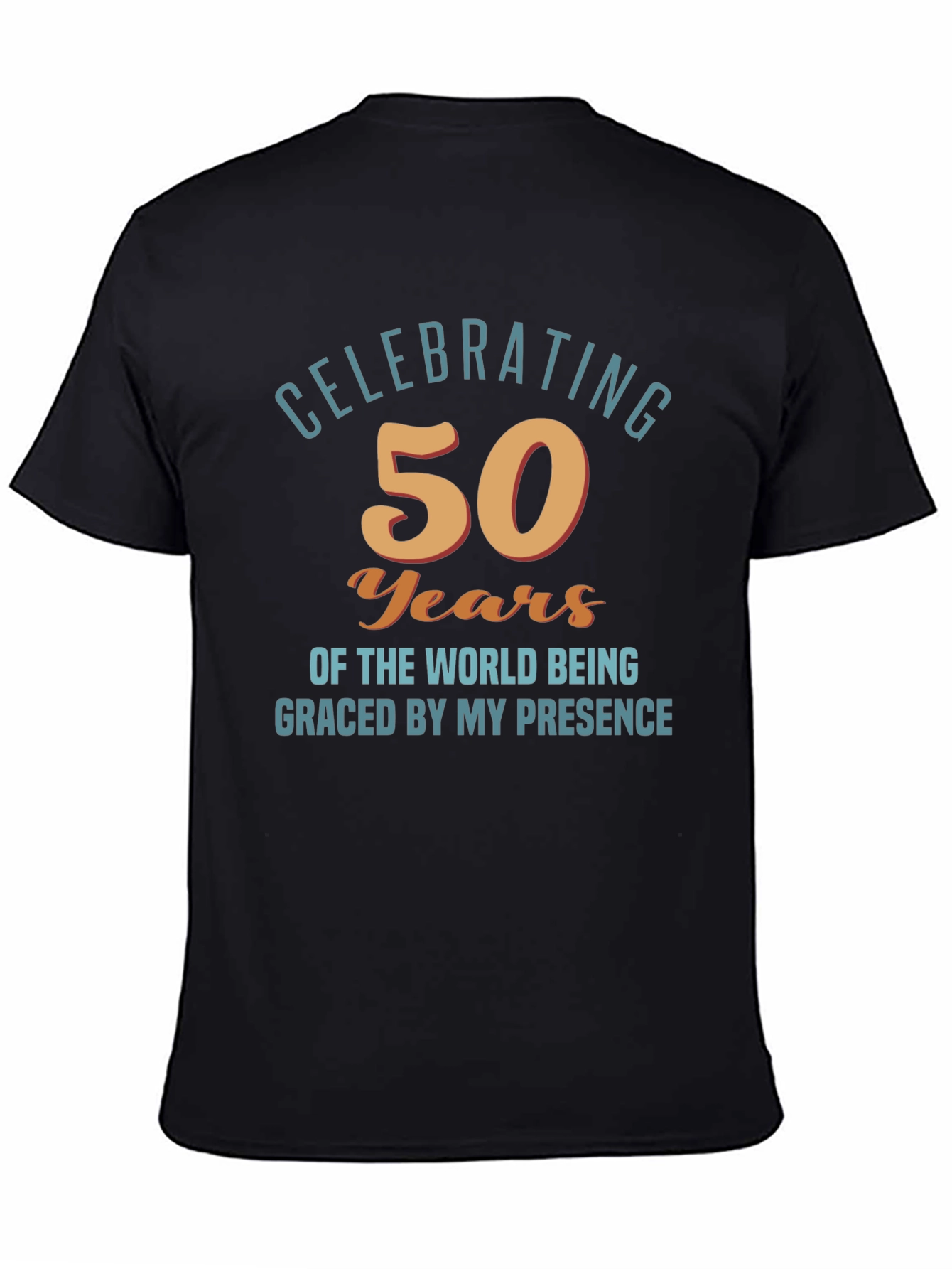 Black Celebrating 50 Years Funny Birthday T-Shirt view 4