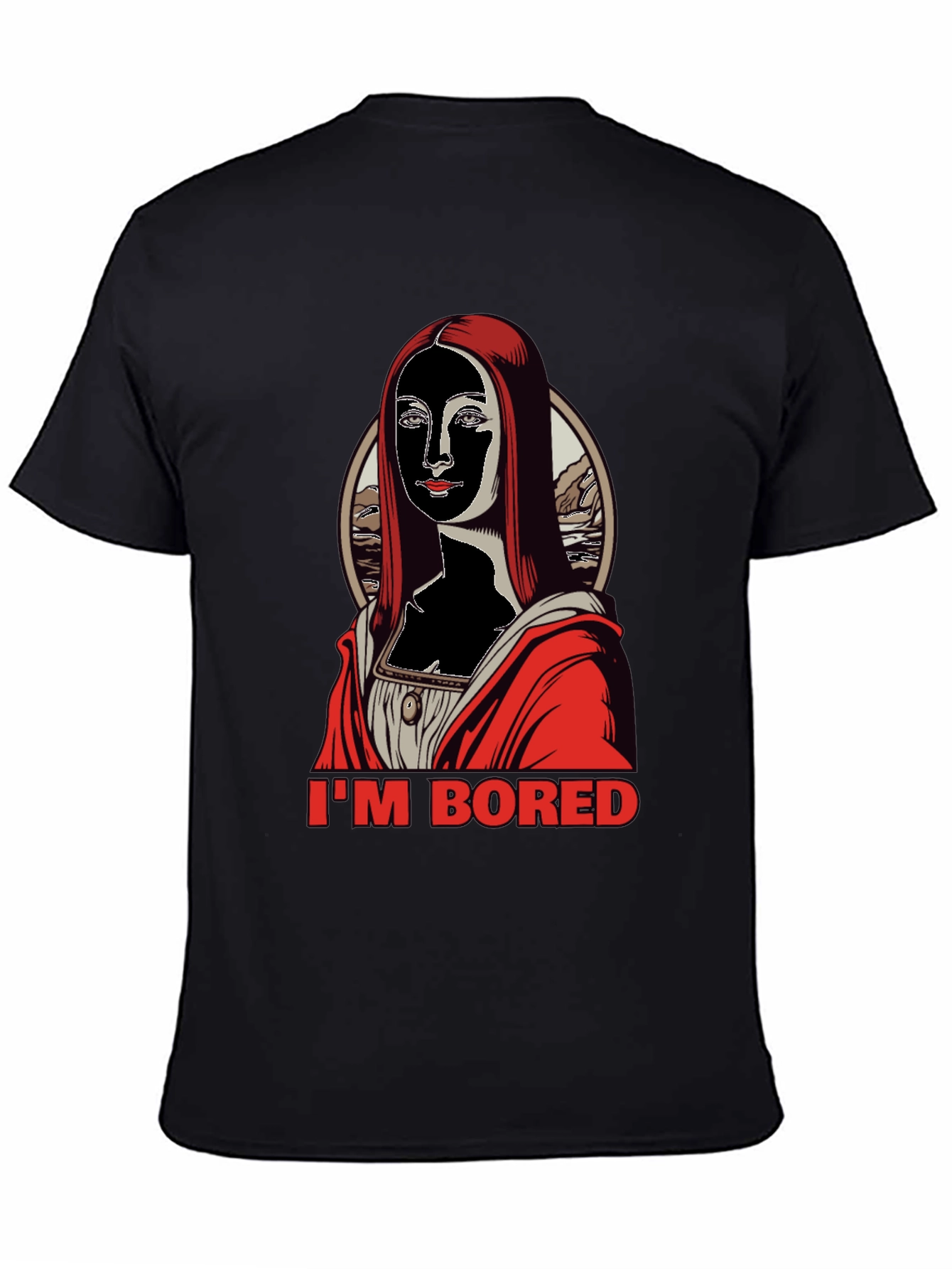 Black I'm Bored Mona T-Shirt - Black view 4