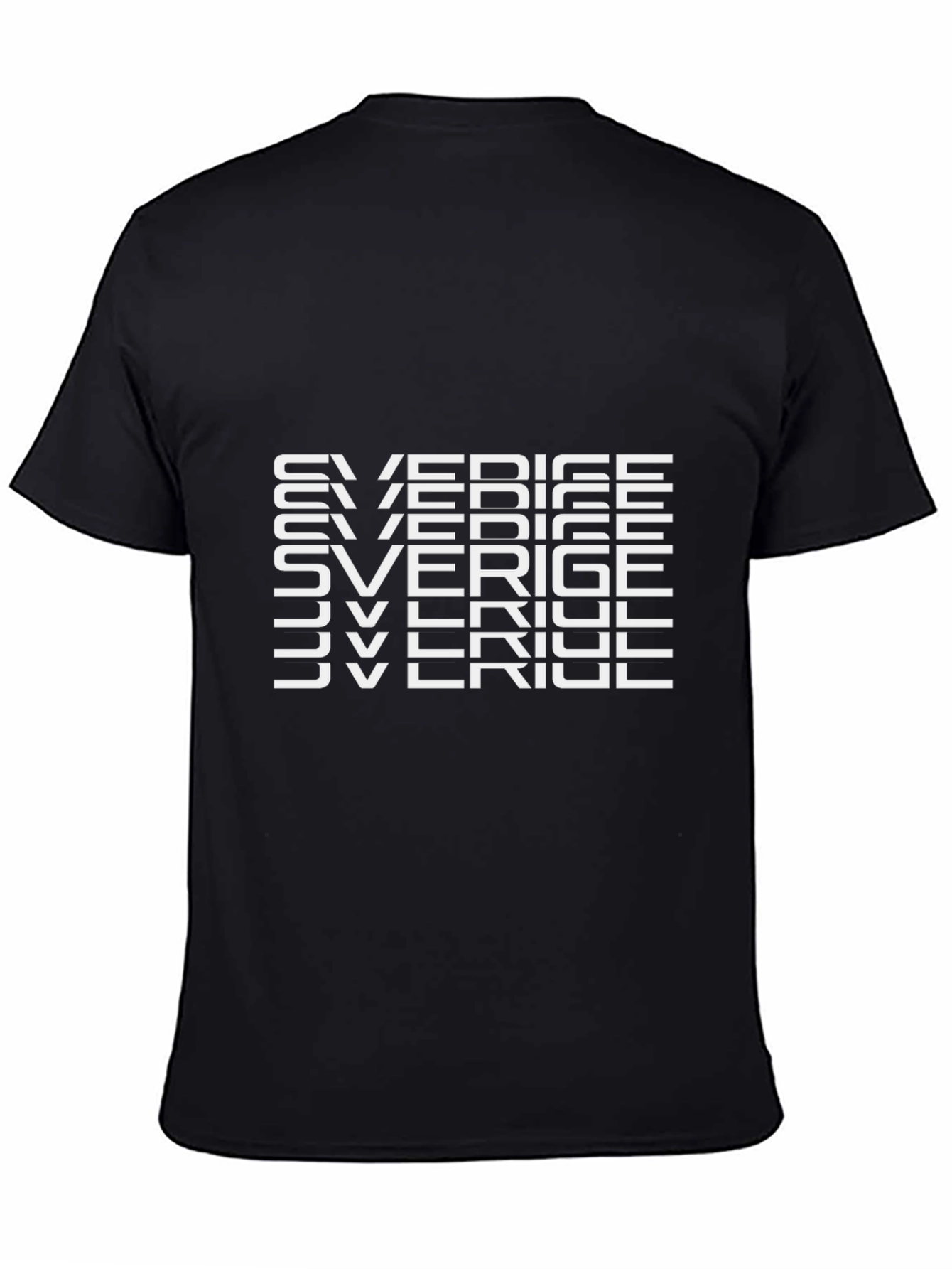 Black Sverige Text Graphic Print Black T-Shirt view 4