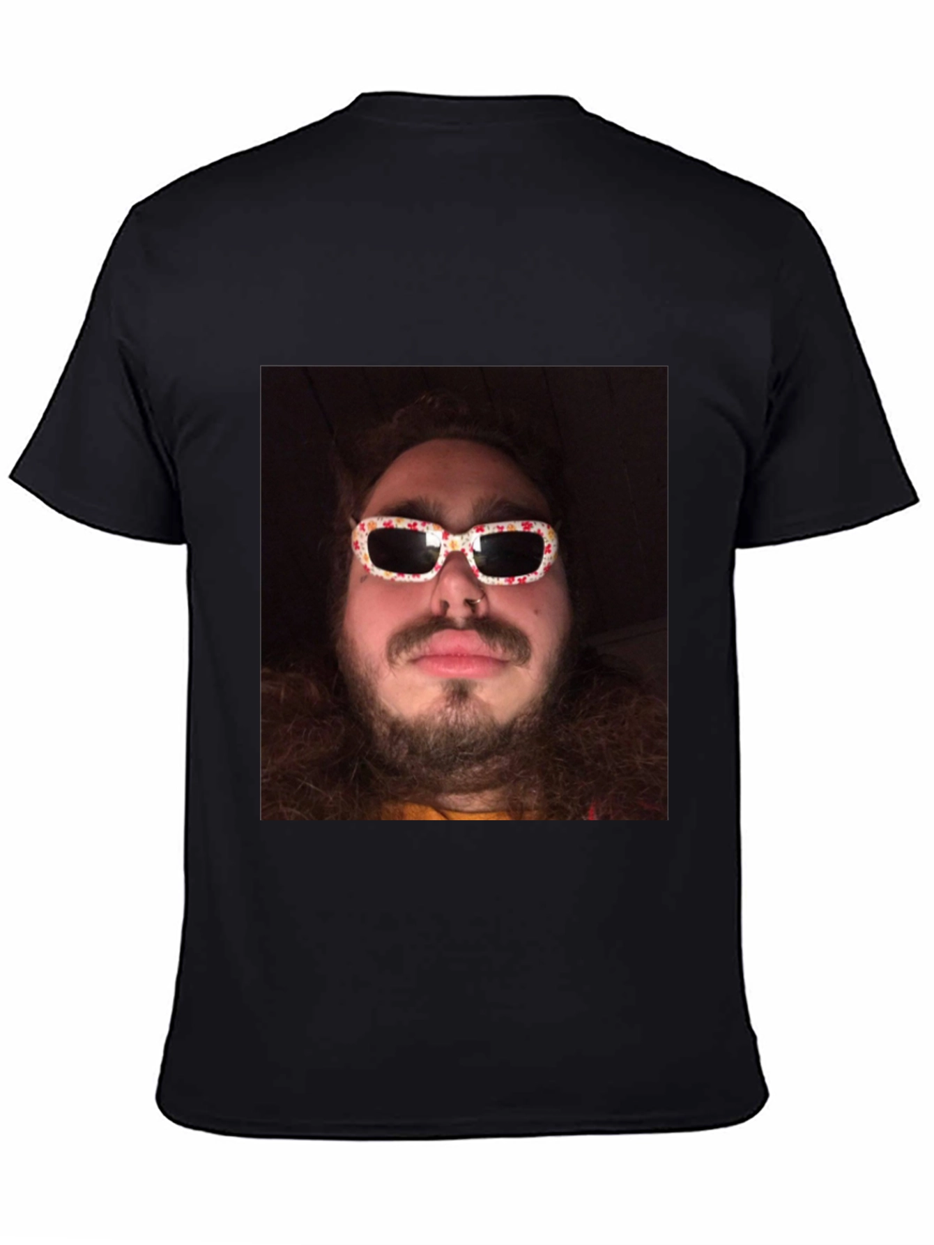 Black Novelty Graphic Tee - Man with Sunglasses view 4