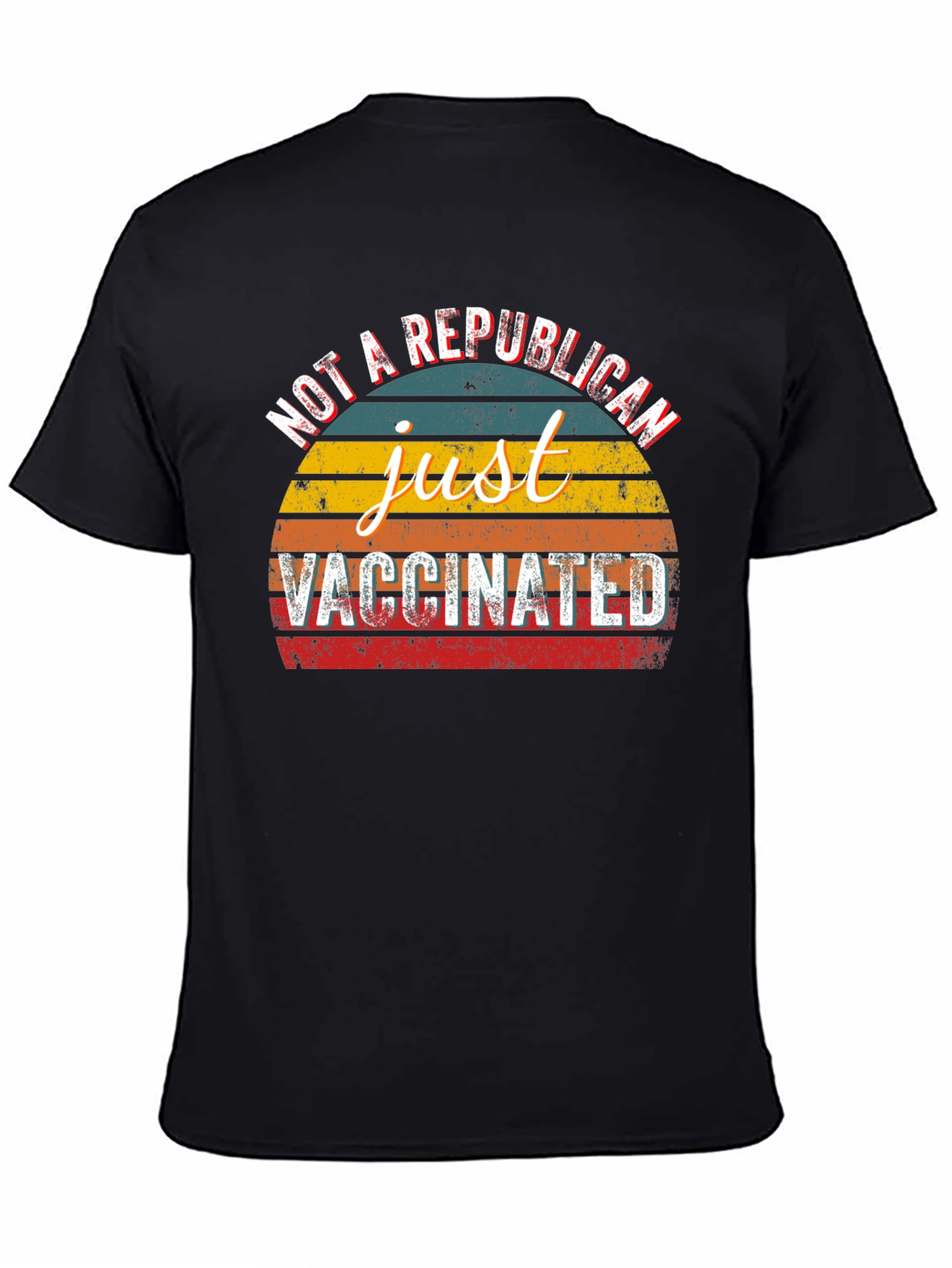 Black Just Vaccinated Graphic Tee - Not a Republican T-Shirt view 4