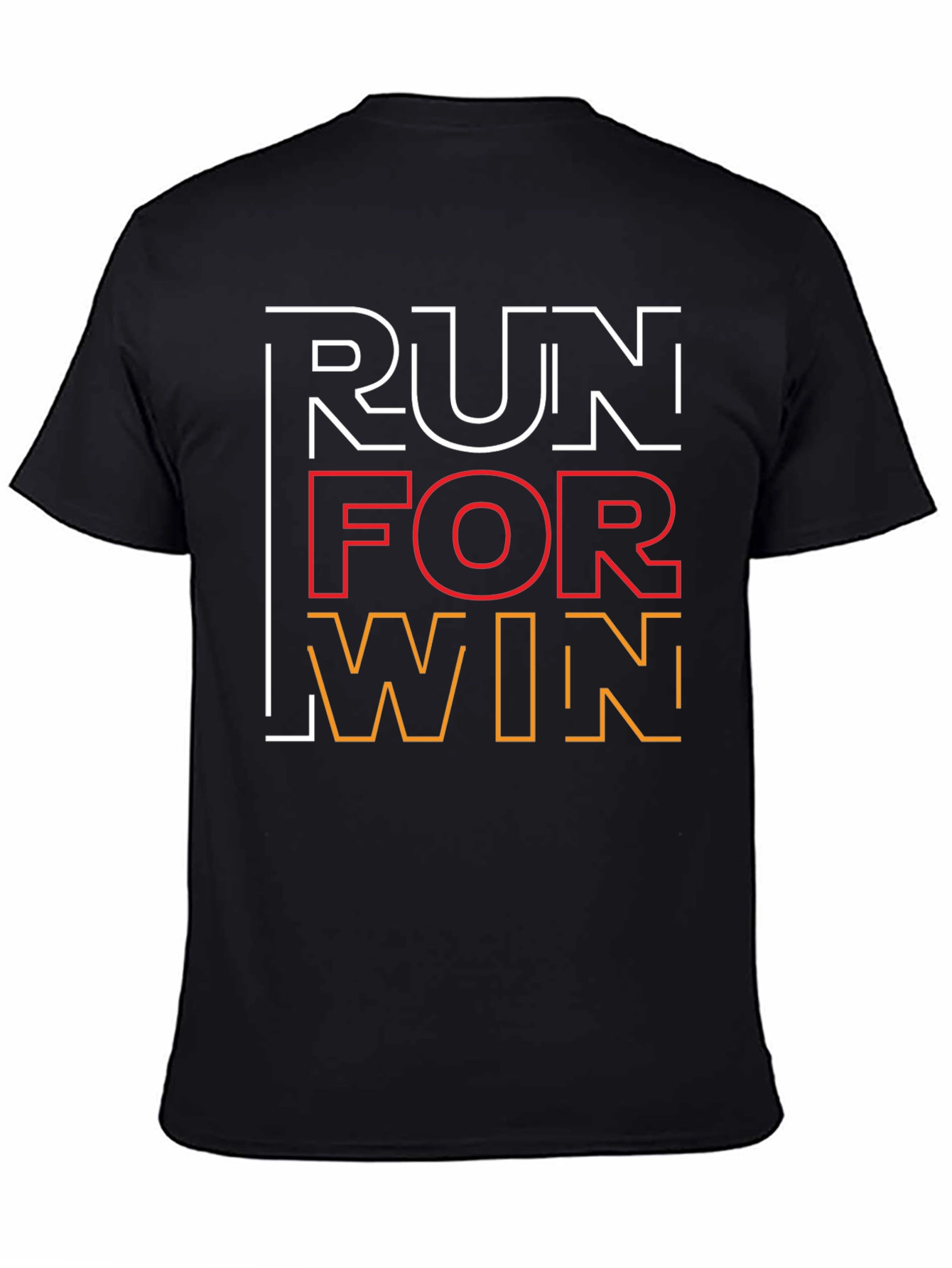 Black Run For Win Graphic Tee - Stylish Athletic Shirt view 4