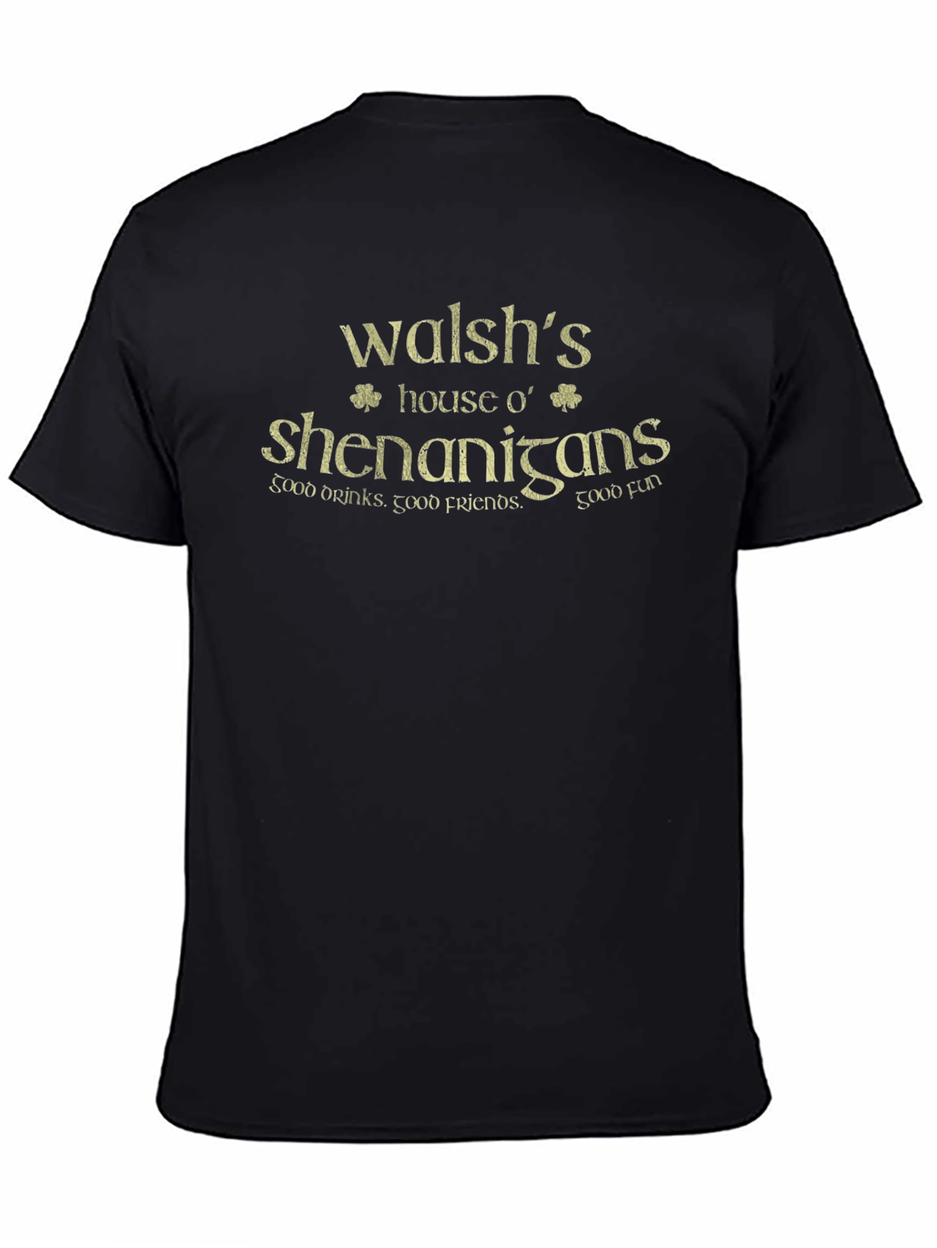 Black Walsh's House o' Shenanigans Black T-Shirt view 4