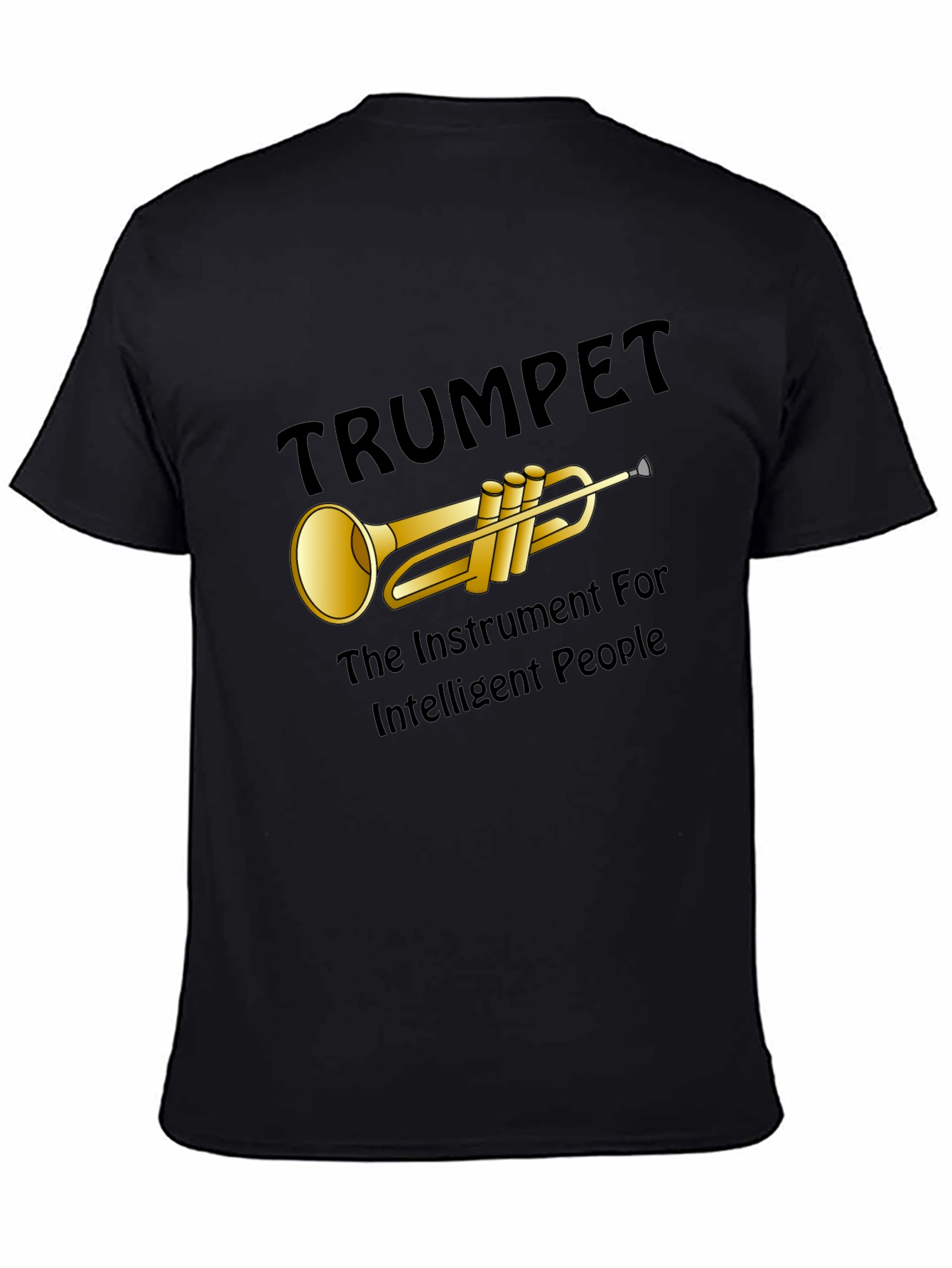 Black Trumpet Instrument Graphic T-Shirt view 4