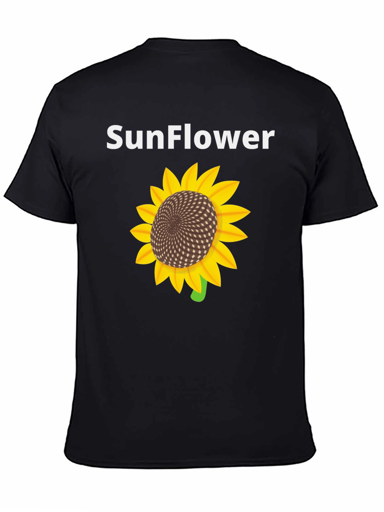 Sunflower Graphic Print Black T-Shirt - 4