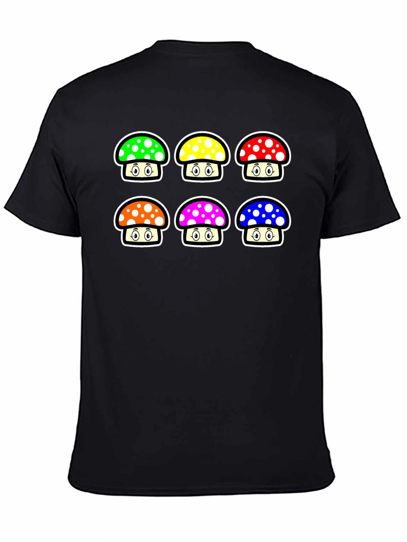 Black Mushroom T-Shirt - Fun Colorful Design view 4