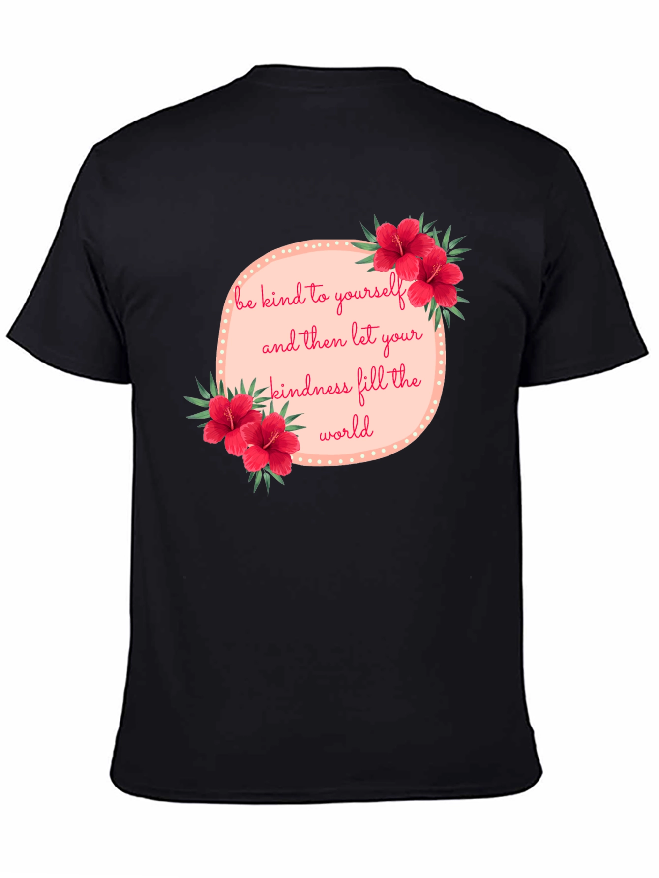 Black Kindness Floral Graphic Tee - Black view 4