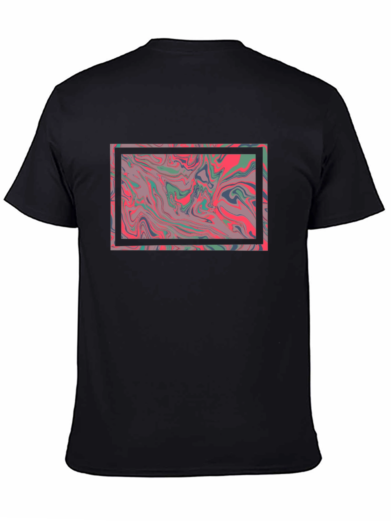 Abstract Marble Graphic Tee - Stylish Black T-Shirt - 4