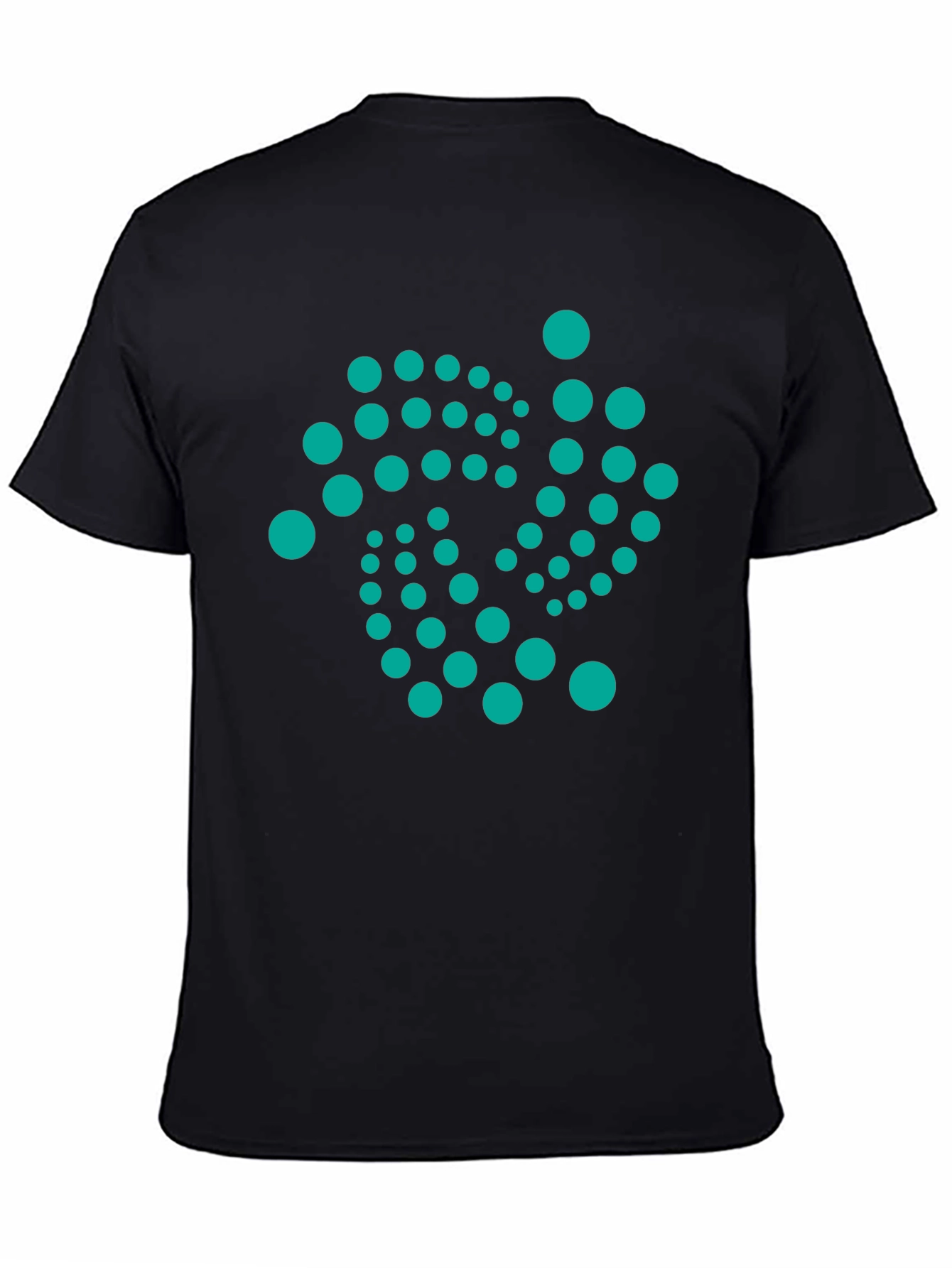 Black Abstract Dot Design Black T-Shirt view 4