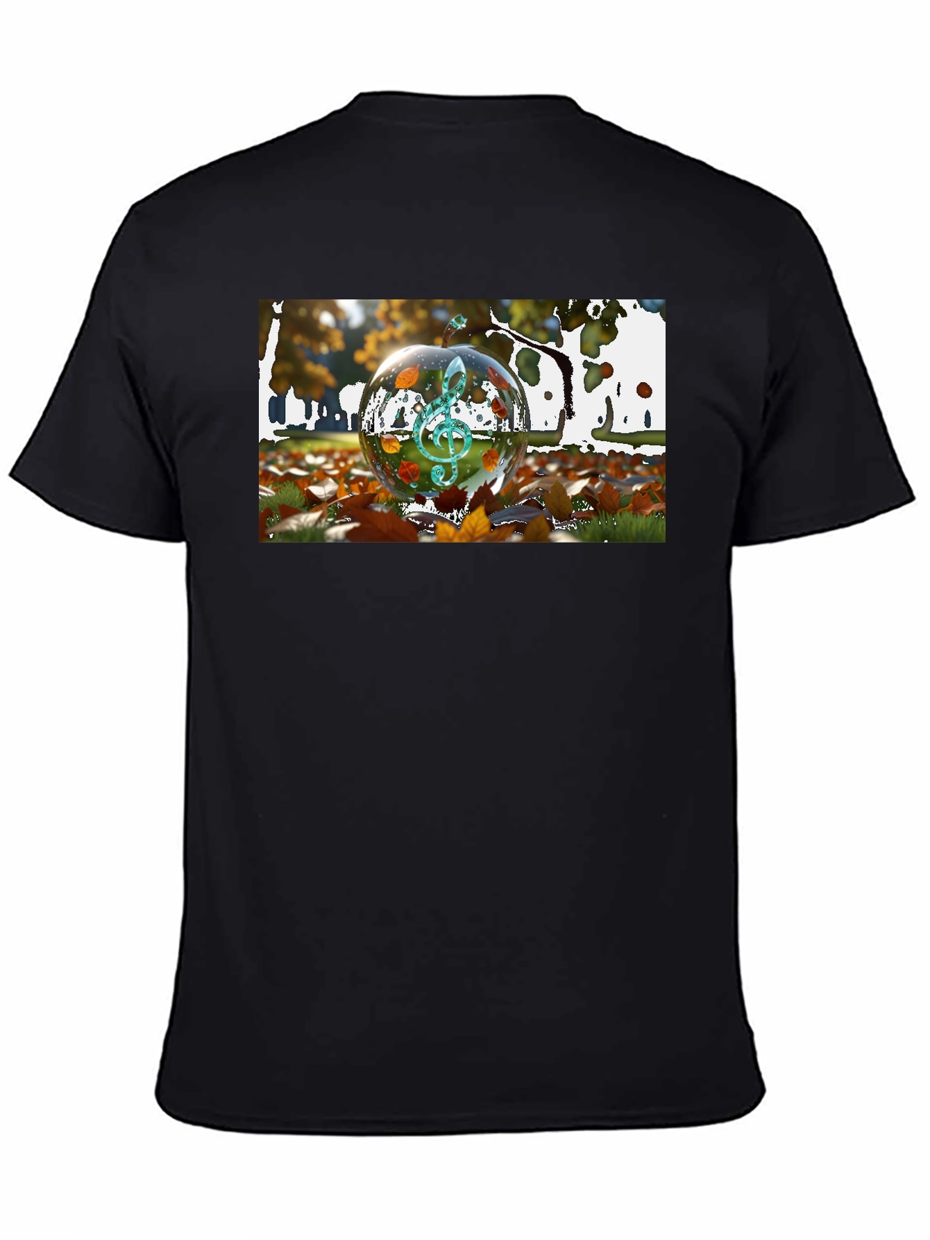 Black Musical Autumn T-Shirt - Unique Fall Design view 4