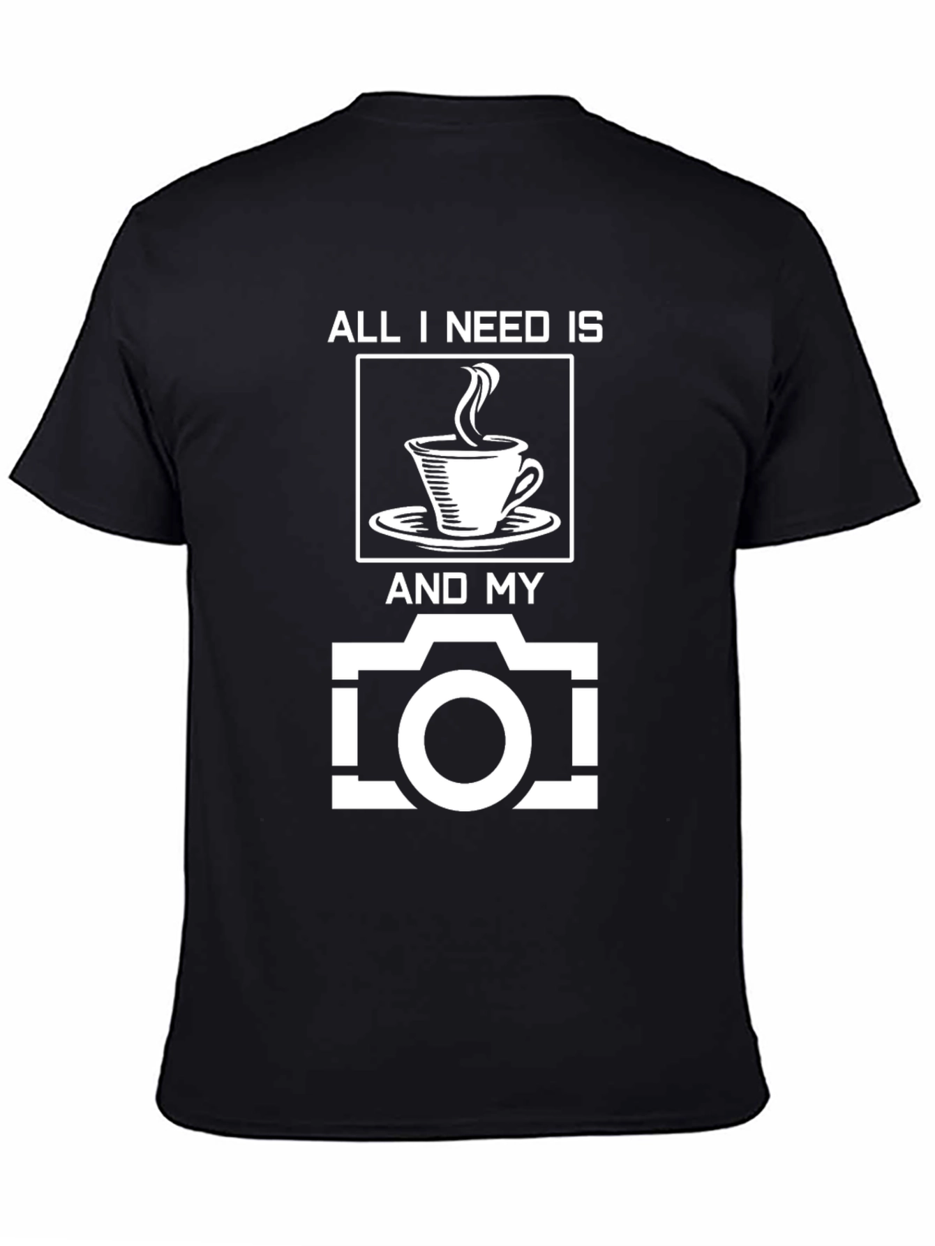 Black Coffee & Camera Black Graphic Tee view 4