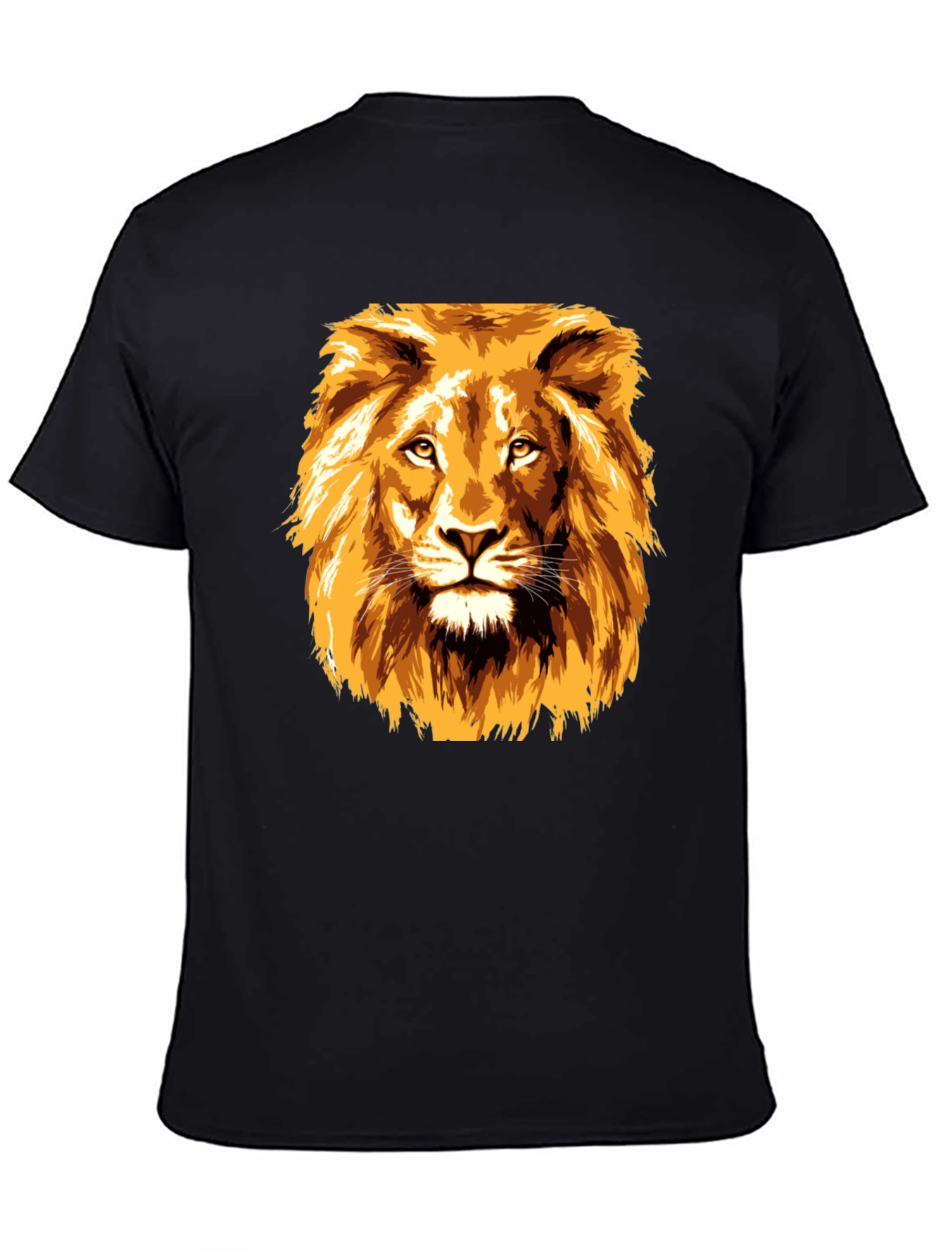 Black Lion Graphic Tee - Bold Animal Print T-Shirt view 4