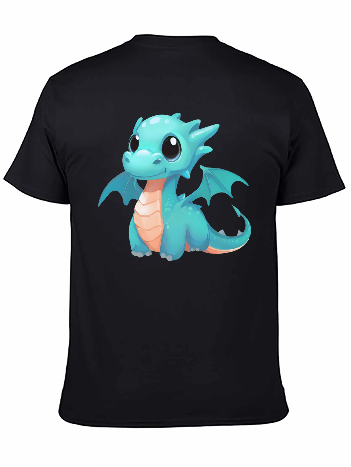 Black Cute Dragon Graphic T-Shirt - Black view 4