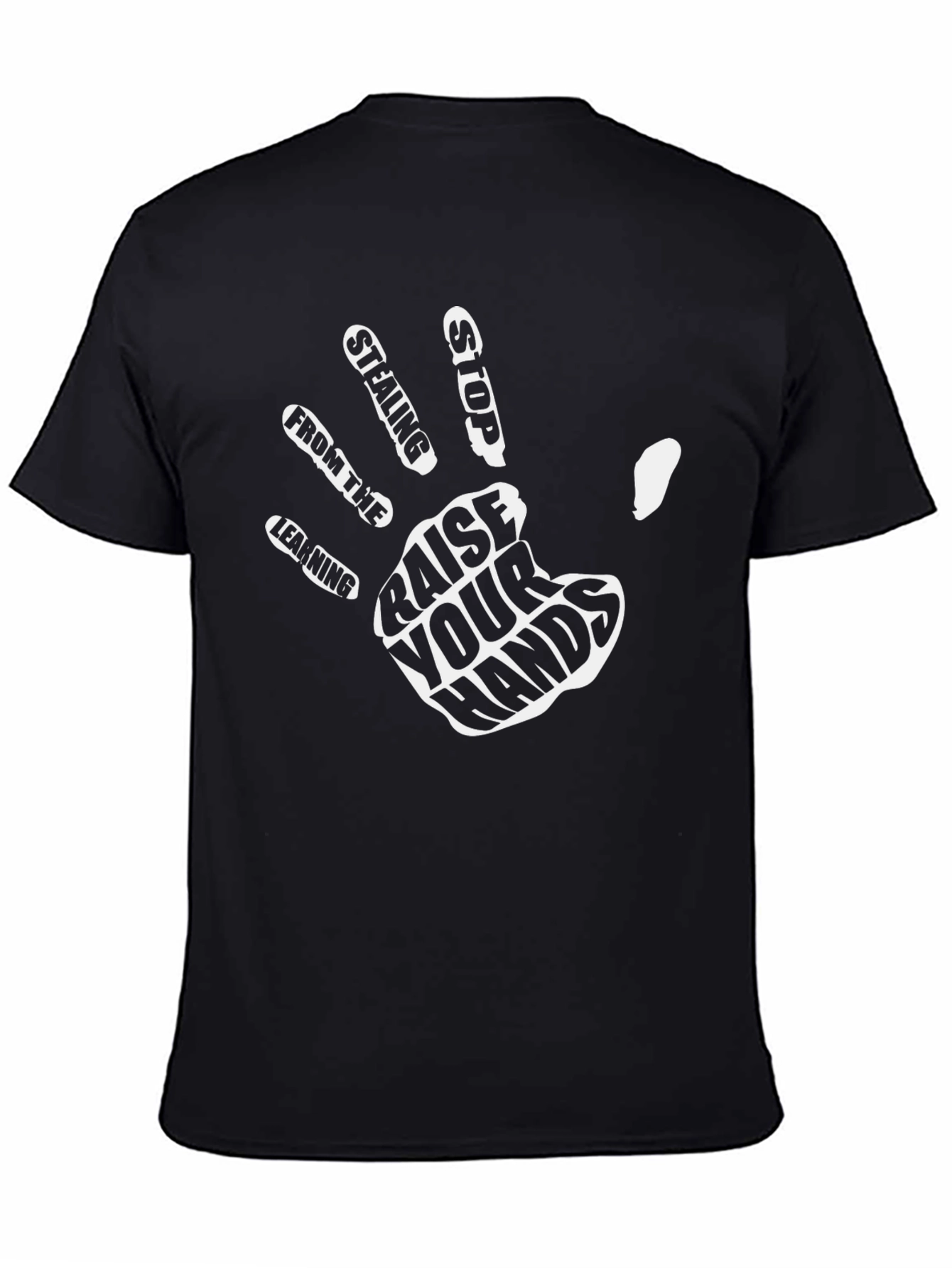 Black Raise Your Hands Graphic Tee - Black view 4