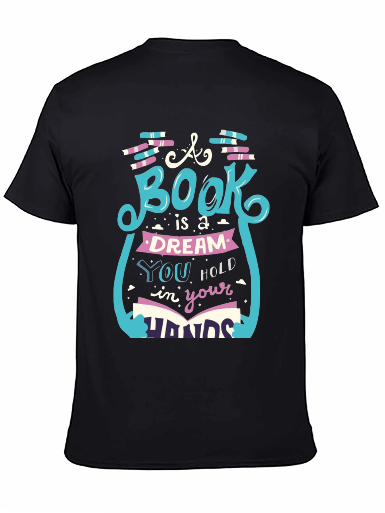 Black Book Lover Graphic Tee - 'A Book is a Dream' Unisex Shirt view 4