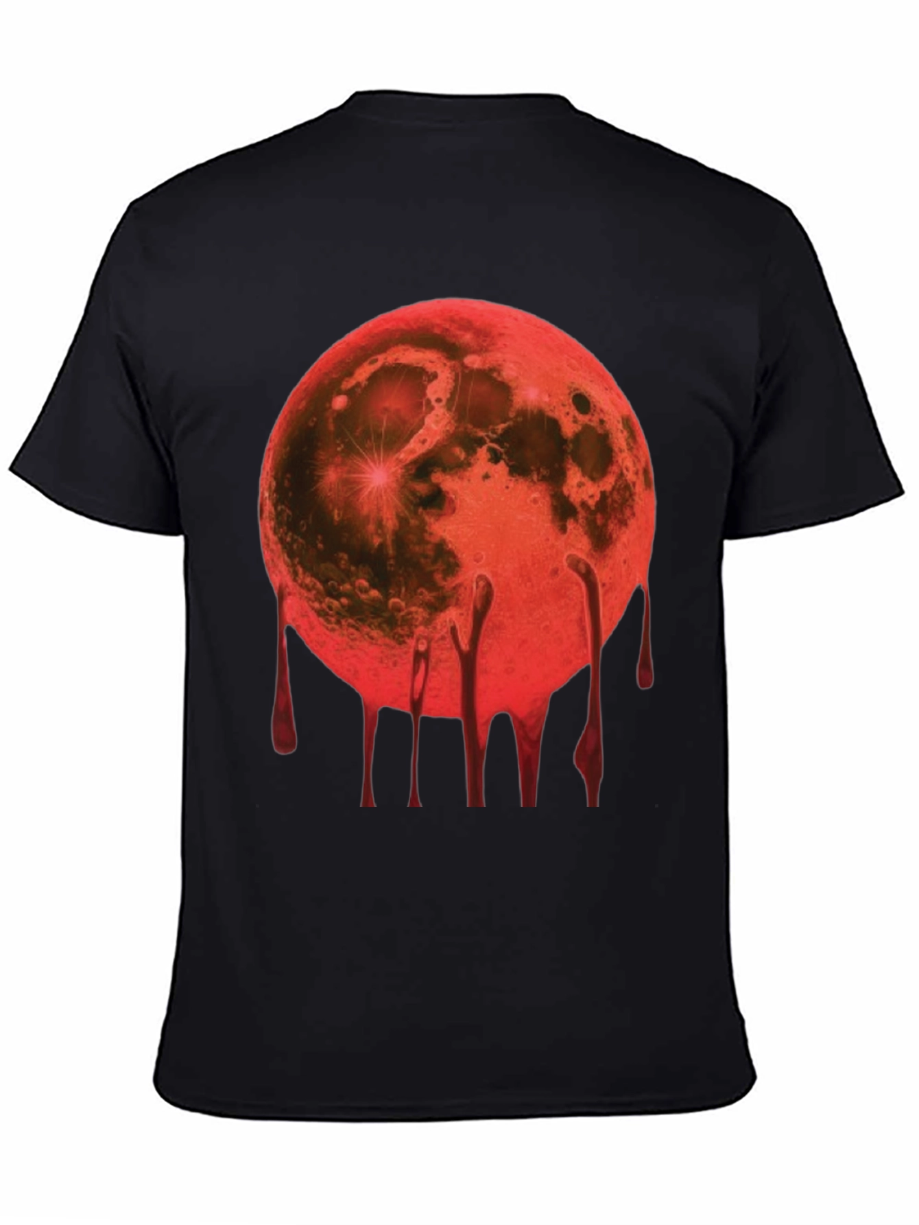 Black Blood Moon Graphic Tee - Men's Black T-Shirt view 4