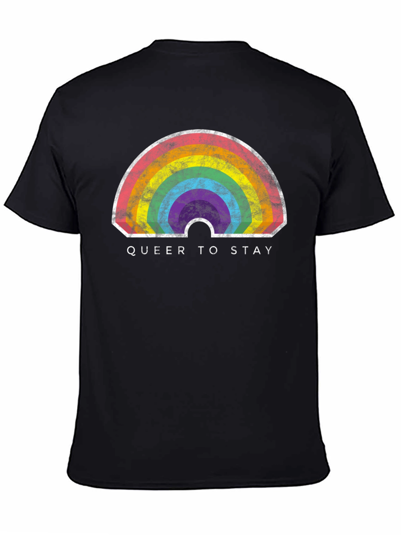 Black Queer to Stay Rainbow Graphic Tee view 4
