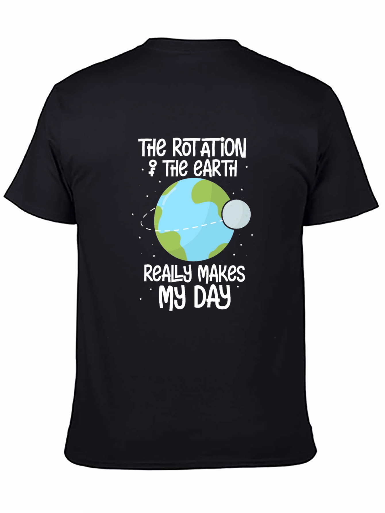Black Rotation of Earth Graphic T-Shirt view 4