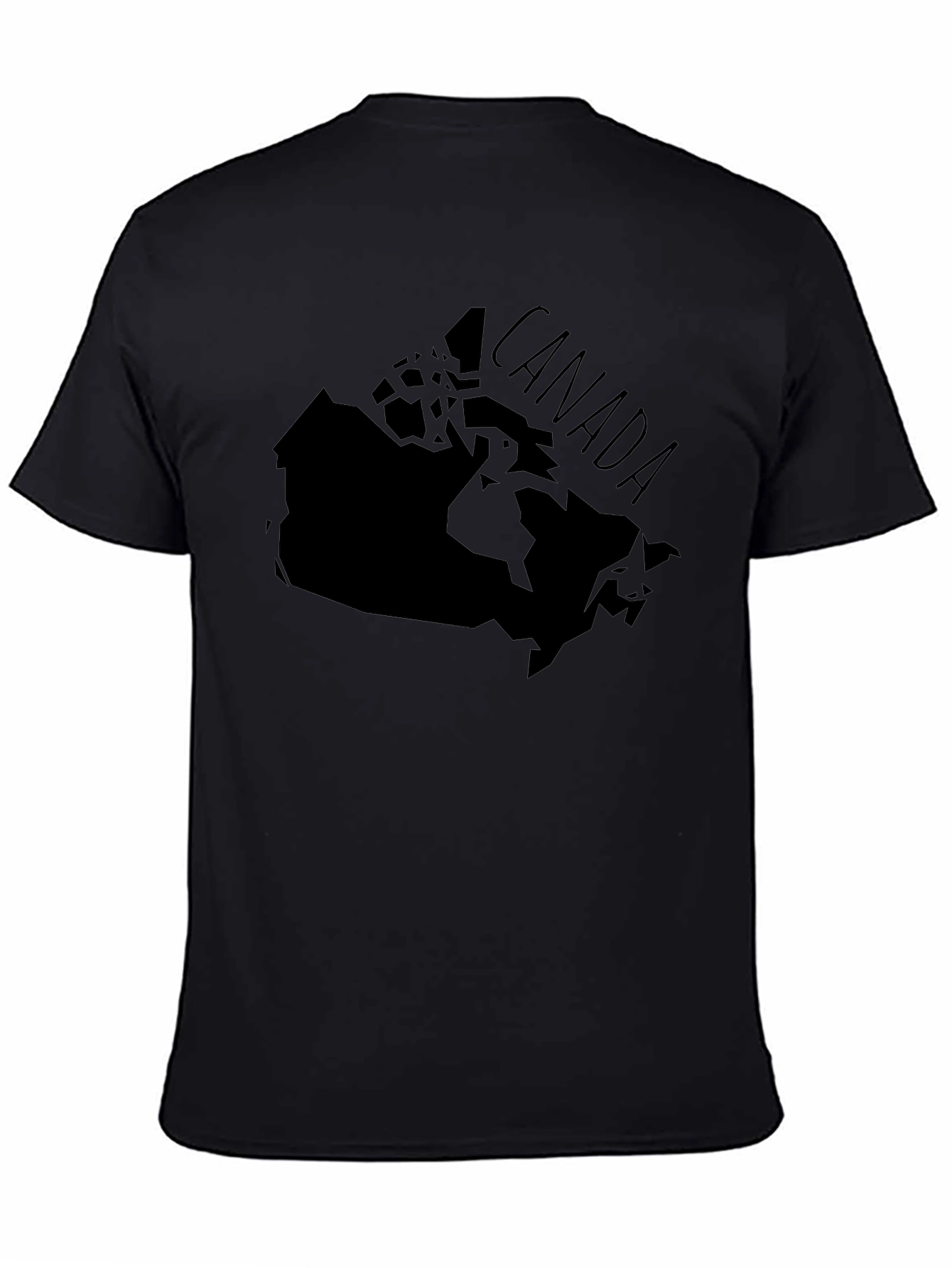 Black Canada Map Graphic T-Shirt - Unisex Black Tee view 4