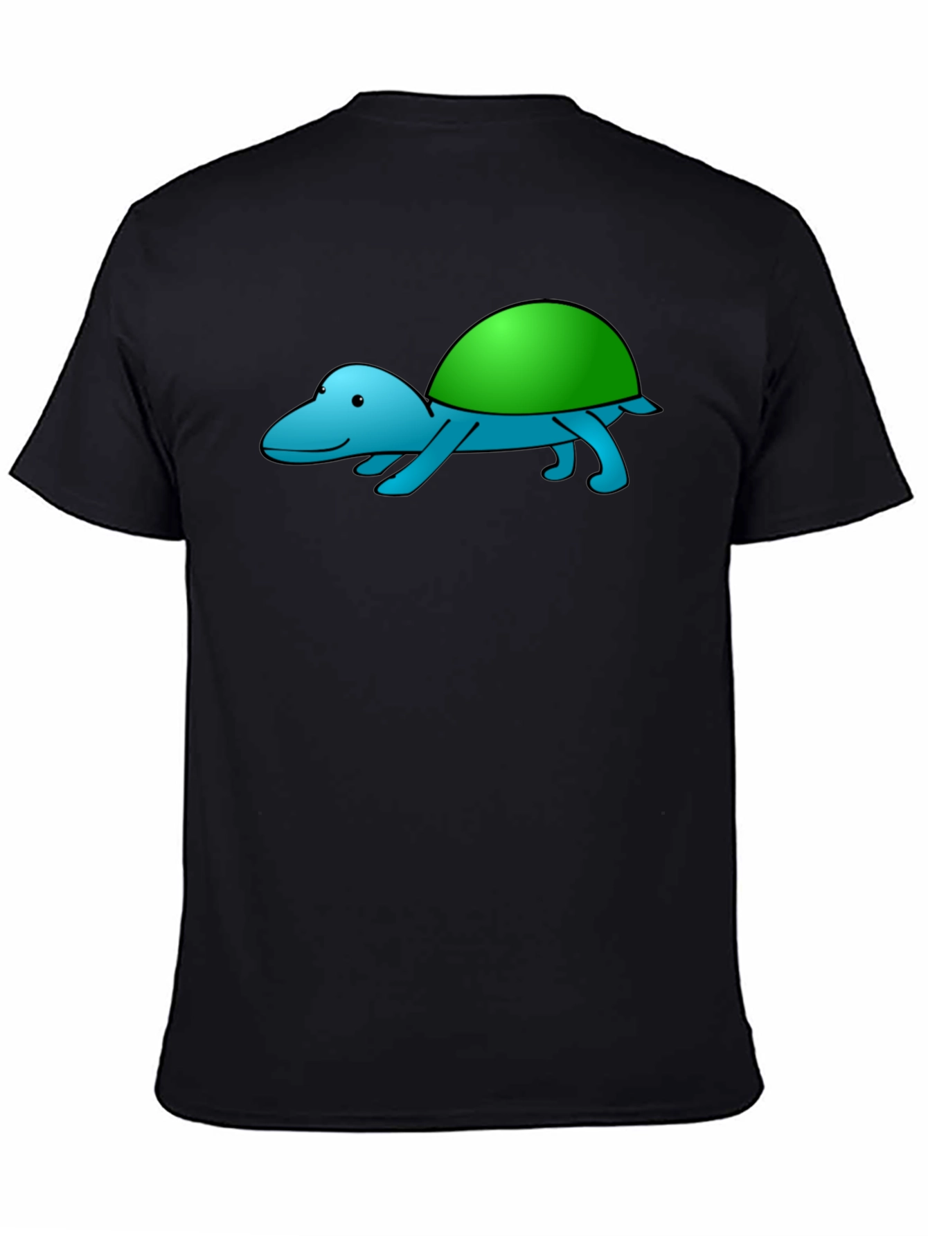 Black Blue Turtle Graphic Tee - Fun Casual Wear view 4