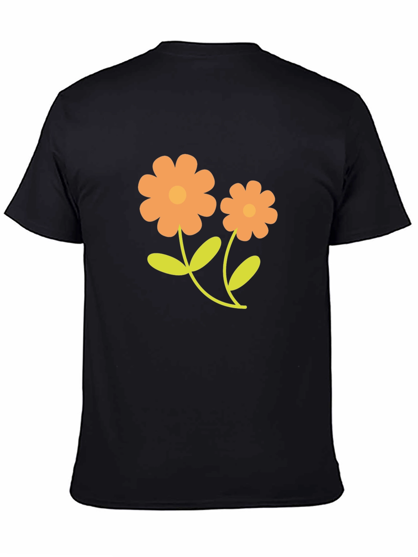 Black Floral Print Black T-Shirt view 4