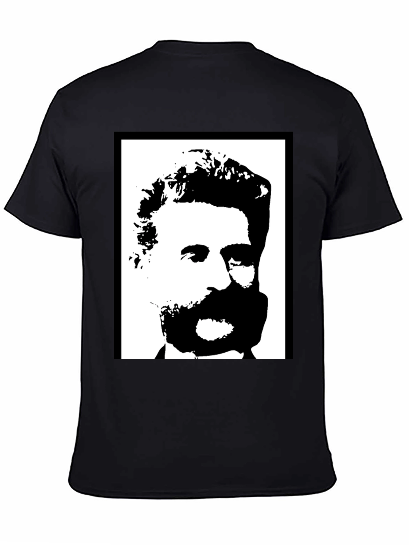 Black Bold Black & White Portrait Graphic Tee view 4